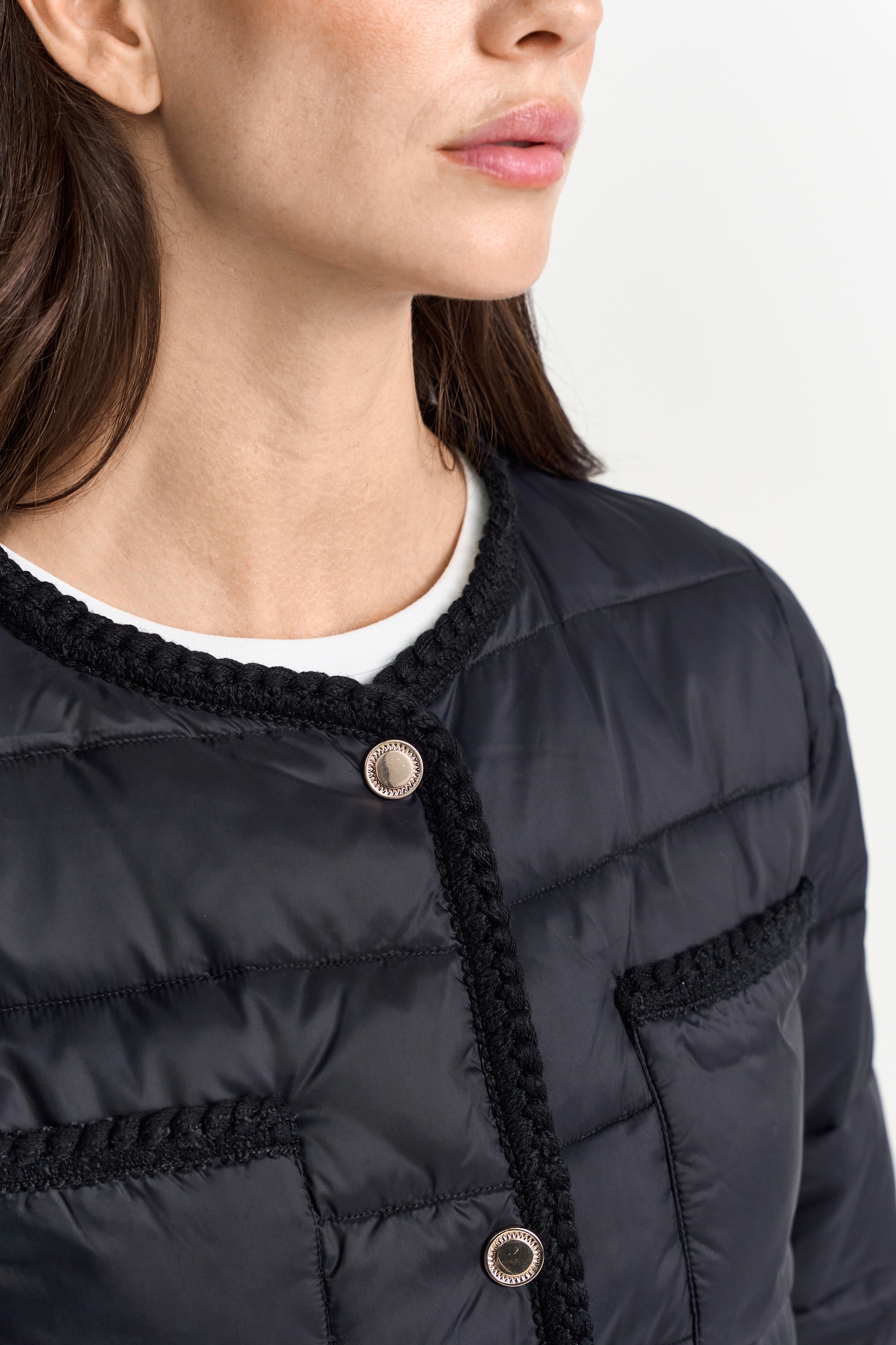 RICHROYAL Steppjacke, geflochtene Saumabschlüsse, gerader Schnitt, leicht wattiert