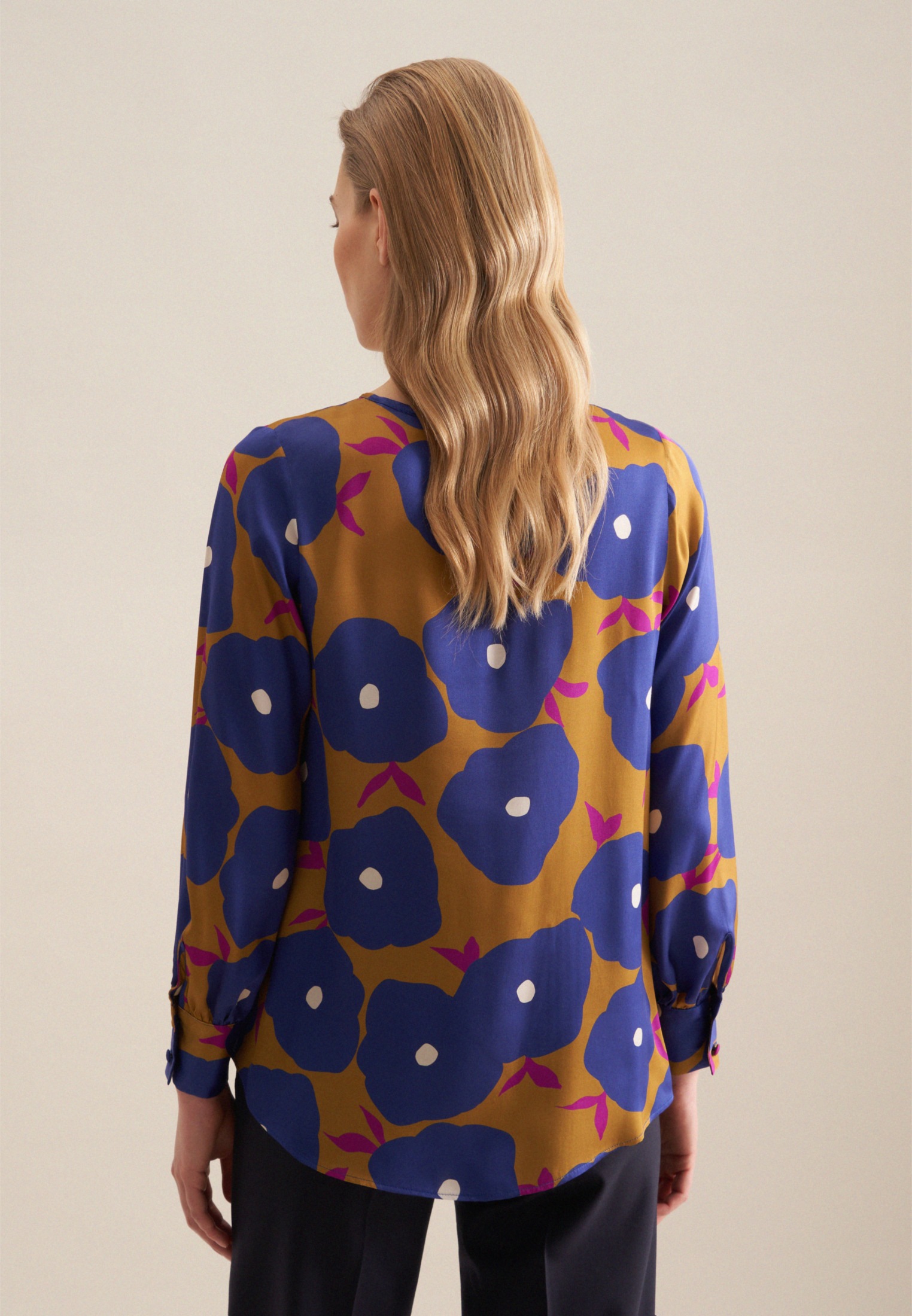 seidensticker Shirtbluse "Schwarze Rose" 1/1 Rundhals Druck günstig online kaufen