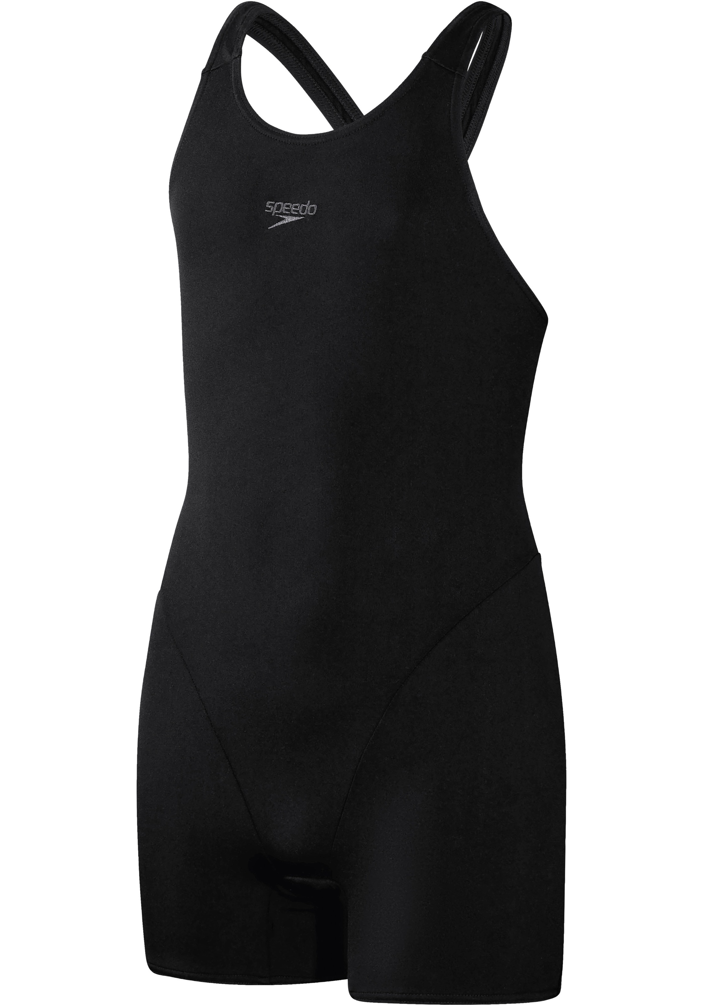 SPEEDO Mädchen Badeanzug "für Mädchen", schwarz, Gr. 116, unifarben, Microfaser, Polyester, Badeanzüge, sportliches Medalist-Design, längere