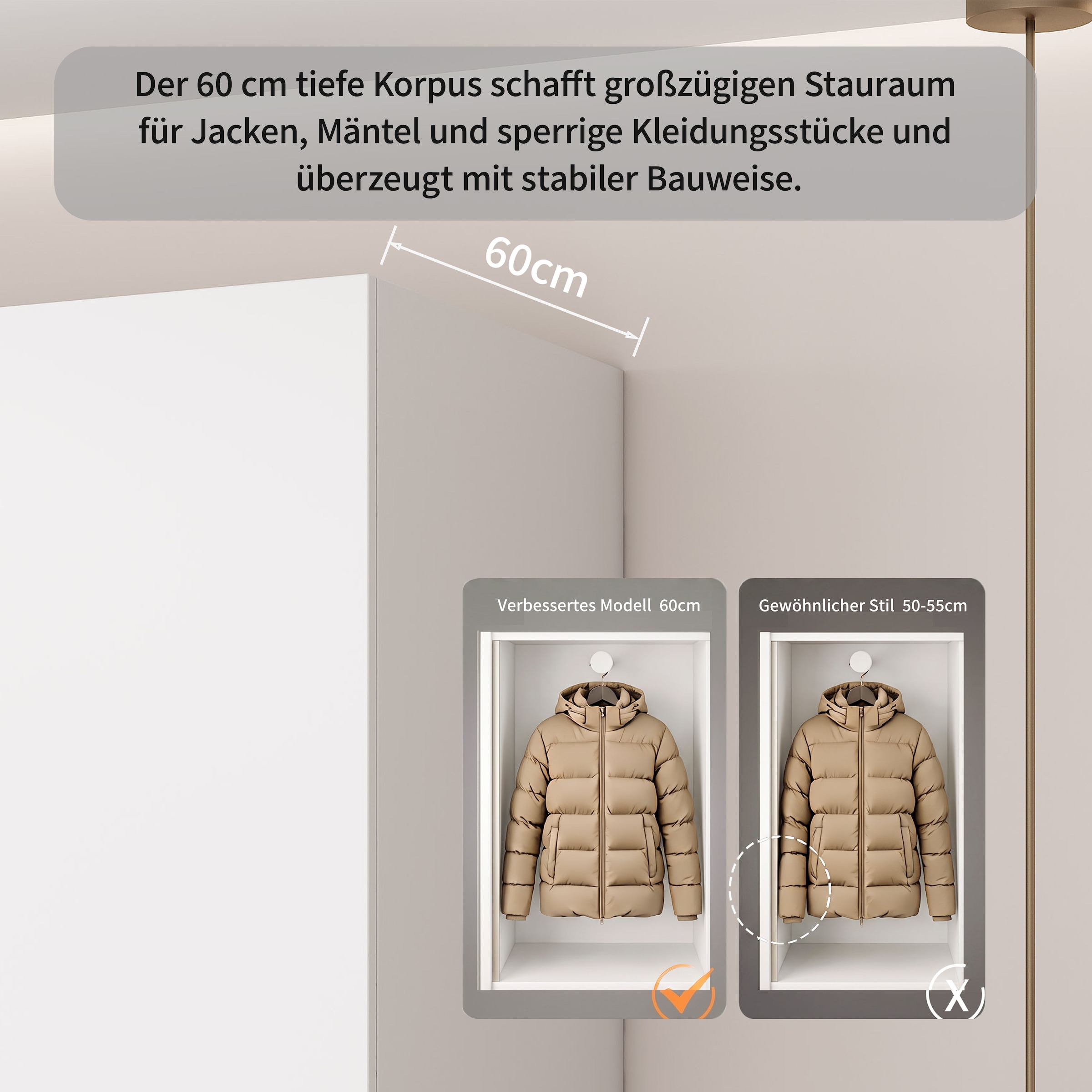 OTTO home Kleiderschrank »Jorella Schlafzimmerschrank Garderobe mit Softclose Türen« eleganter Schlafzimmerschrank Rillendesign Trend Breite 241cm