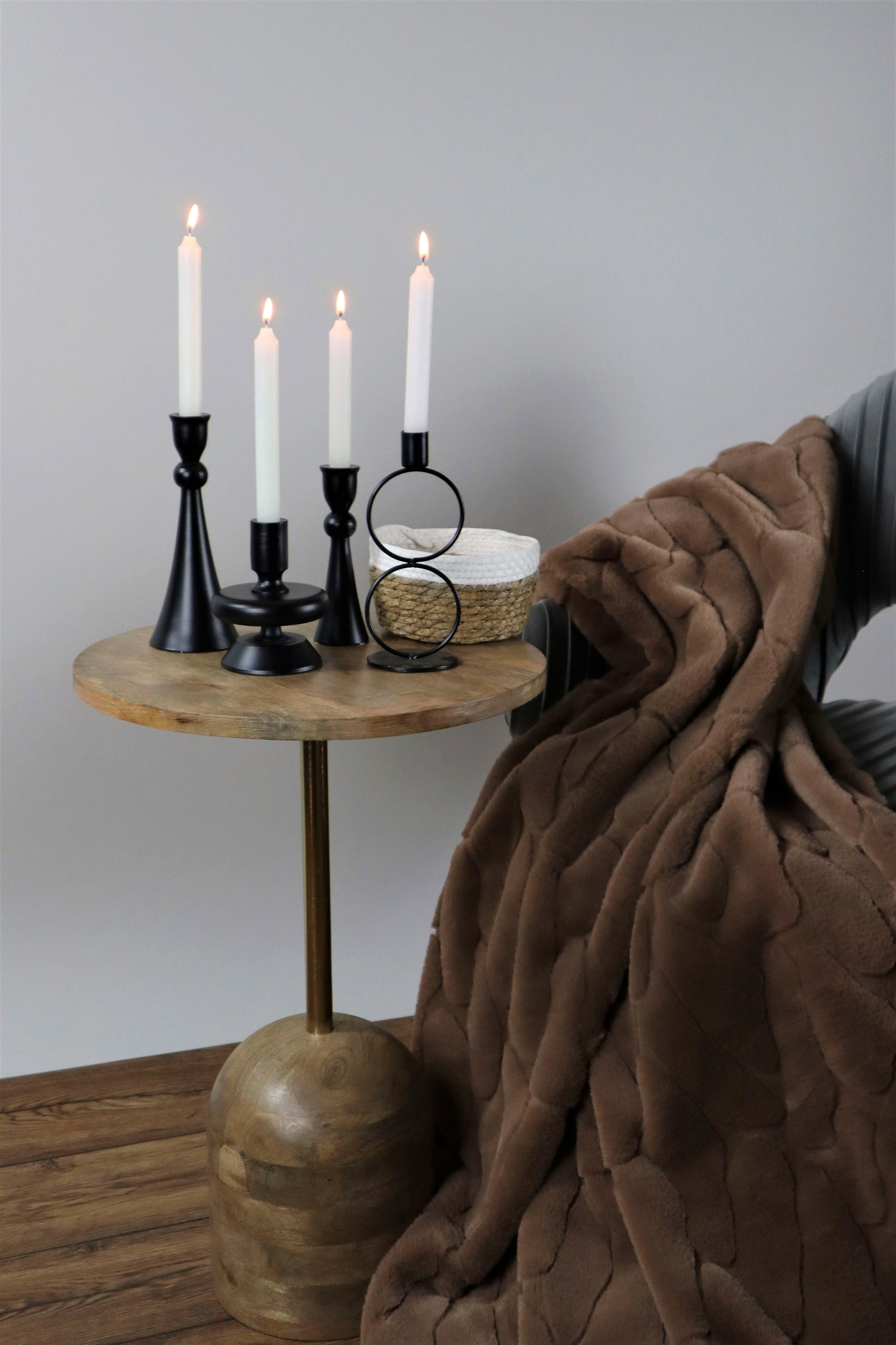 AM Design Kerzenständer "aus Aluminium, Höhe ca. 11 cm" Stabkerzenhalter günstig online kaufen