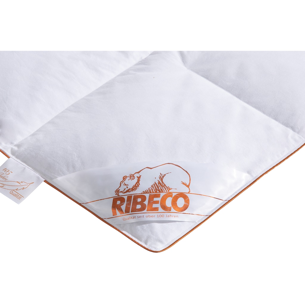 RIBECO Daunenbettdecke + Kopfkissen »Richard, Bettwaren-Set in 135x200 oder 155x220 cm, Sommer oder Winter«, (Spar-Set), Seit 105 Jahren überzeugt RIBECO durch Qualität
