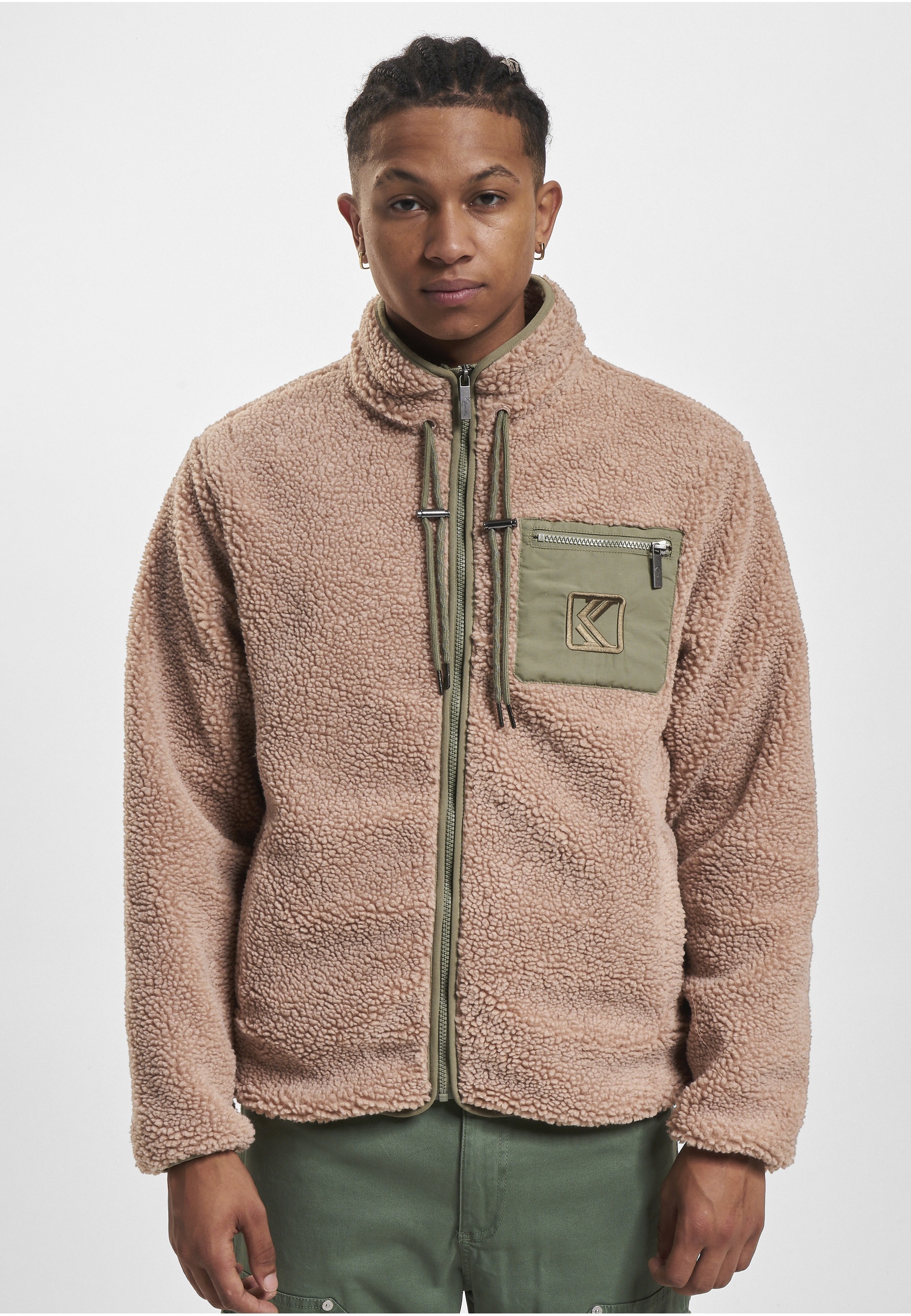 Karl Kani Winterjacke »Karl Kani Herren KM234-007-1 KK OG Teddy Trackjacket« 1 Stk. tlg. ohne Kapuze