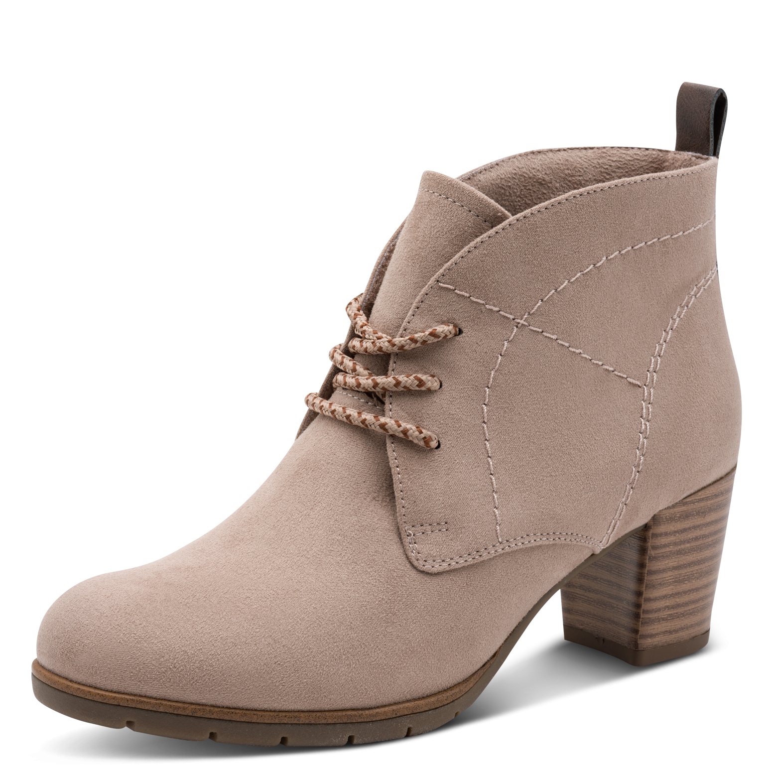 MARCO TOZZI Schnürstiefelette  Blockabsatz, Ankleboots, Schnürboots mit Ziernähten
