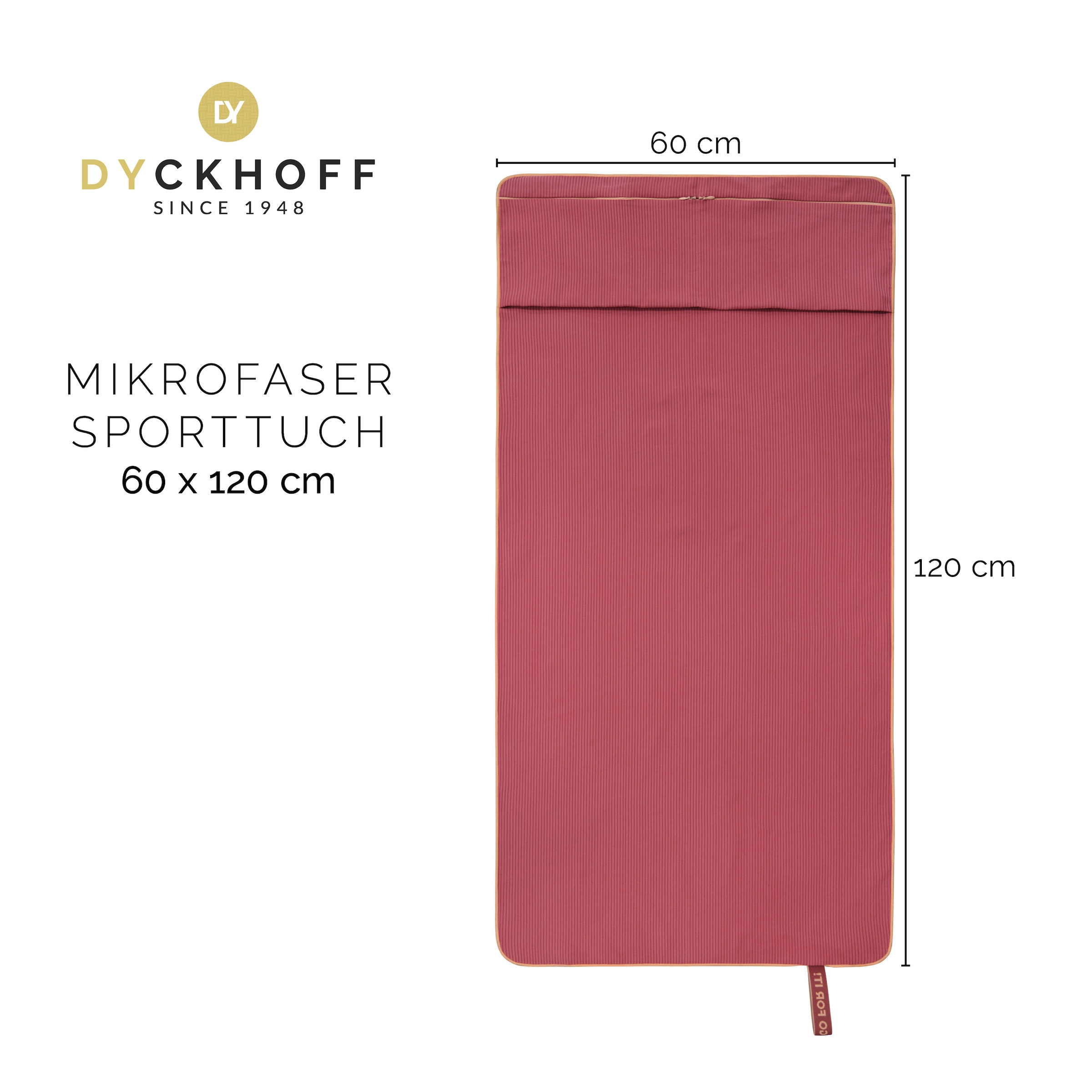 Dyckhoff Handtuch »Mikrofaser Sporttuch Struktur« Mit Überstülpkapuze, Schnelltrocknend, Leicht, Reißverschlusstasche