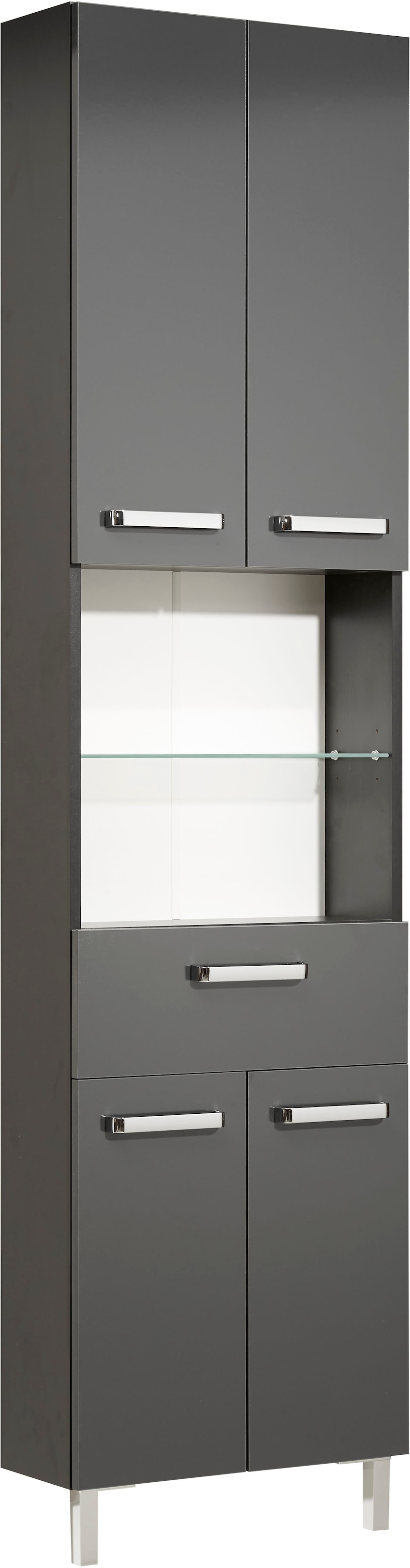 Saphir Badmöbel-Set »Quickset 311 7-teilig, Waschbeckenunterschrank und LED-Spiegelschrank«, (Set, 7 St.), inkl. Türdämpfer, Badezimmer-Set ohne Waschbecken, Badezimmer Schrank
