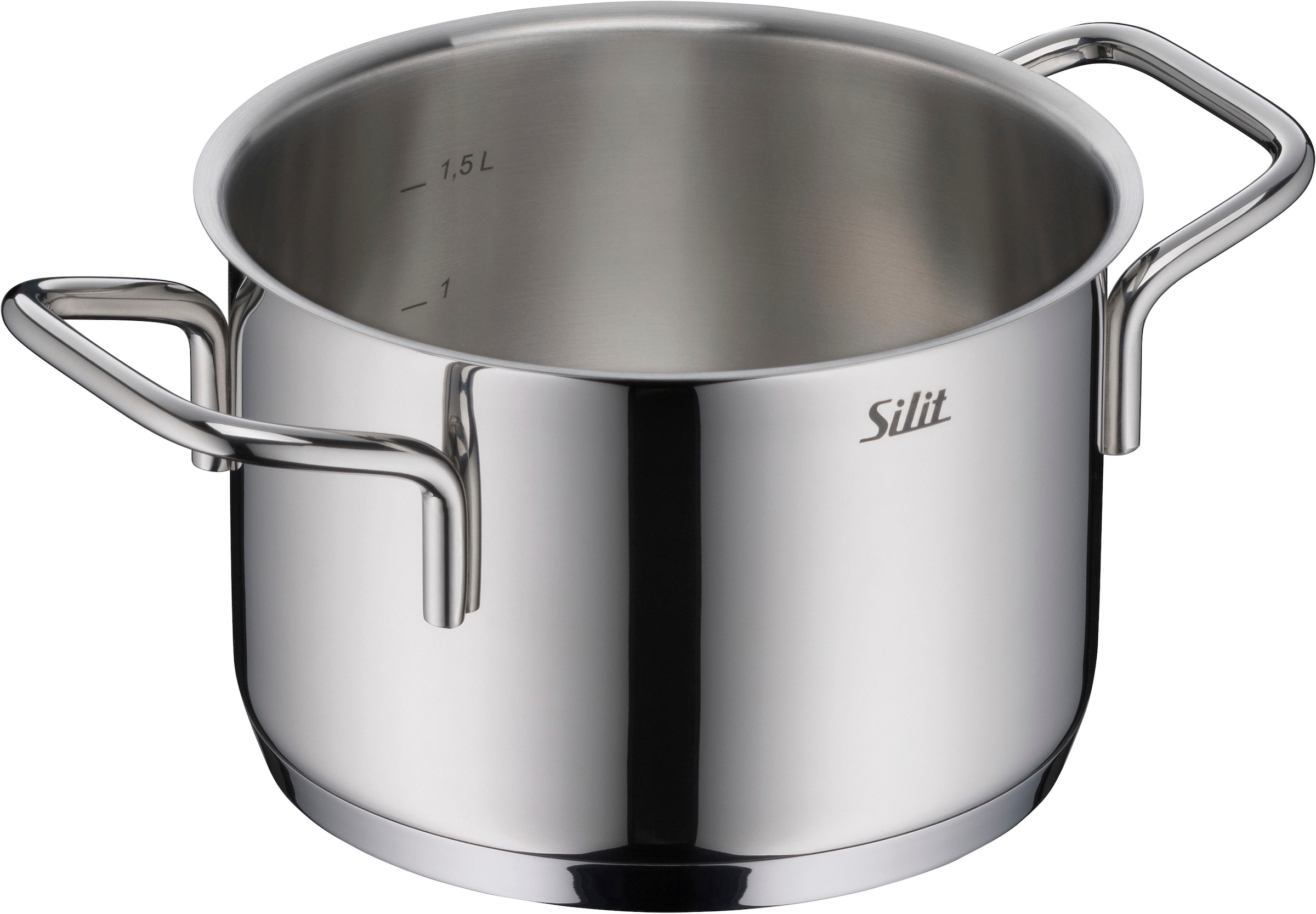 Silit Kochtopf »Extra Cook, mit Glasdeckel«, Edelstahl 18/10, (2 tlg.), SiliTherm Universalboden, induktionsgeeignet, spülmaschinengeeignet