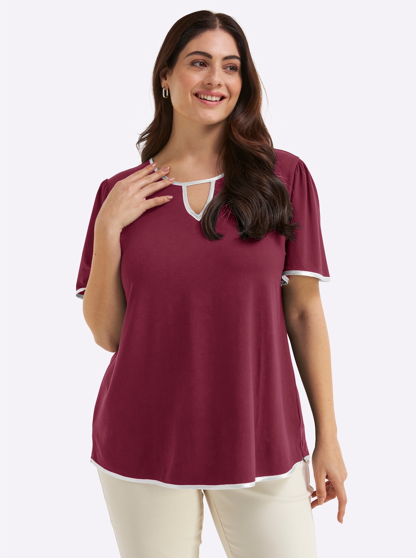 Sheego Rundhalsshirt "Halbarmshirt" 1