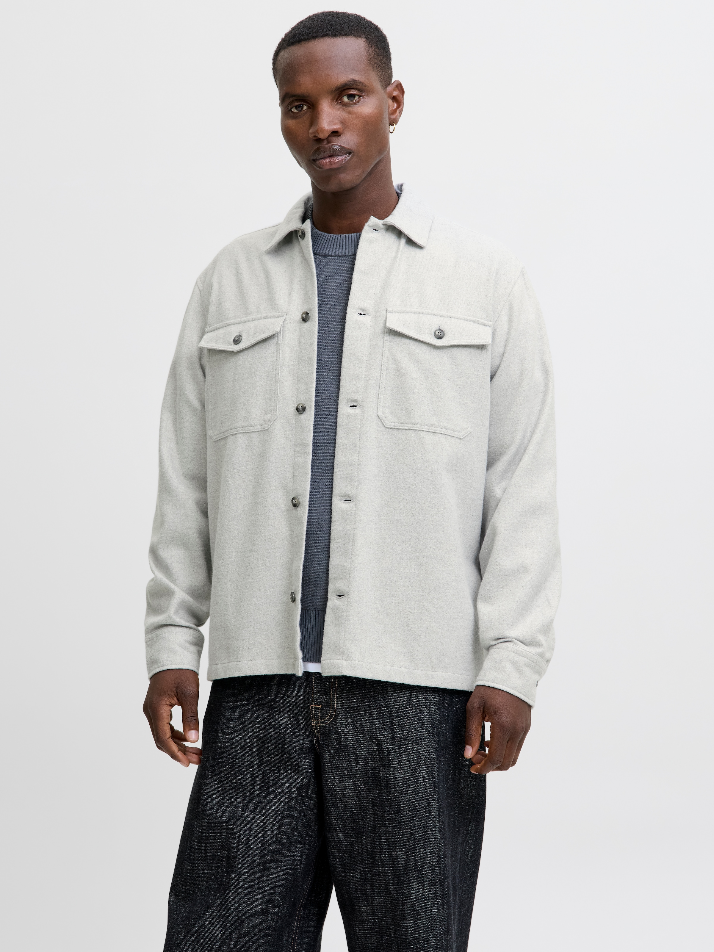 Jack & Jones Langarmhemd "JJEPERFECT MELANGE OVERSHIRT LS SN" günstig online kaufen