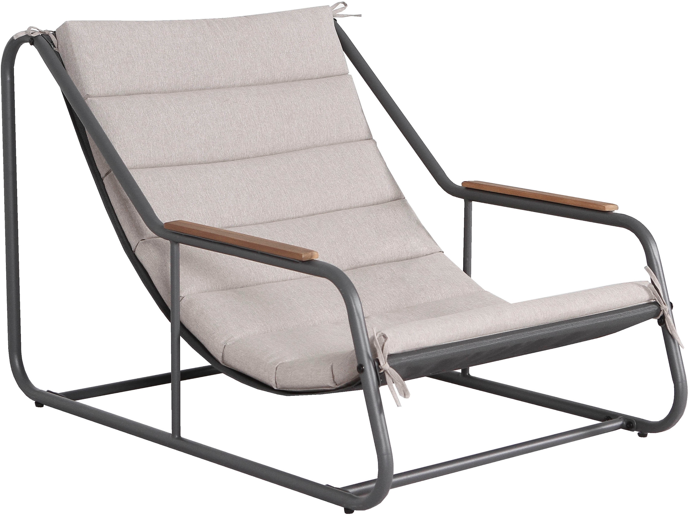 KONIFERA Balkonset »Tarassa« Set, 2x Sessel, 2x Auflage, 1x Tisch, 5 tlg. tlg. bestehend aus 1 Tisch, 2 Stühlen und 2 Sitzkissen