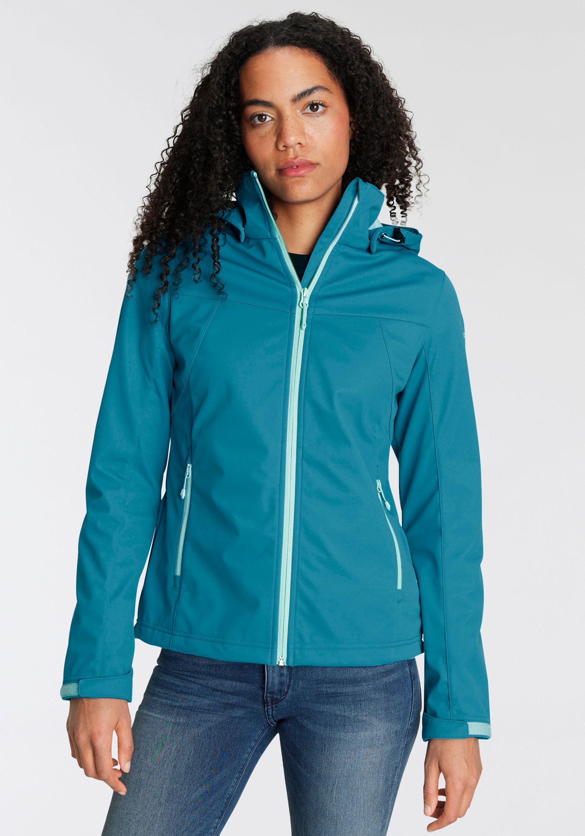 Icepeak Softshelljacke »D SOFTSHELLJACKE BOISE«, für Winddicht & BAUR Kapuze, | kaufen mit Wasserdicht