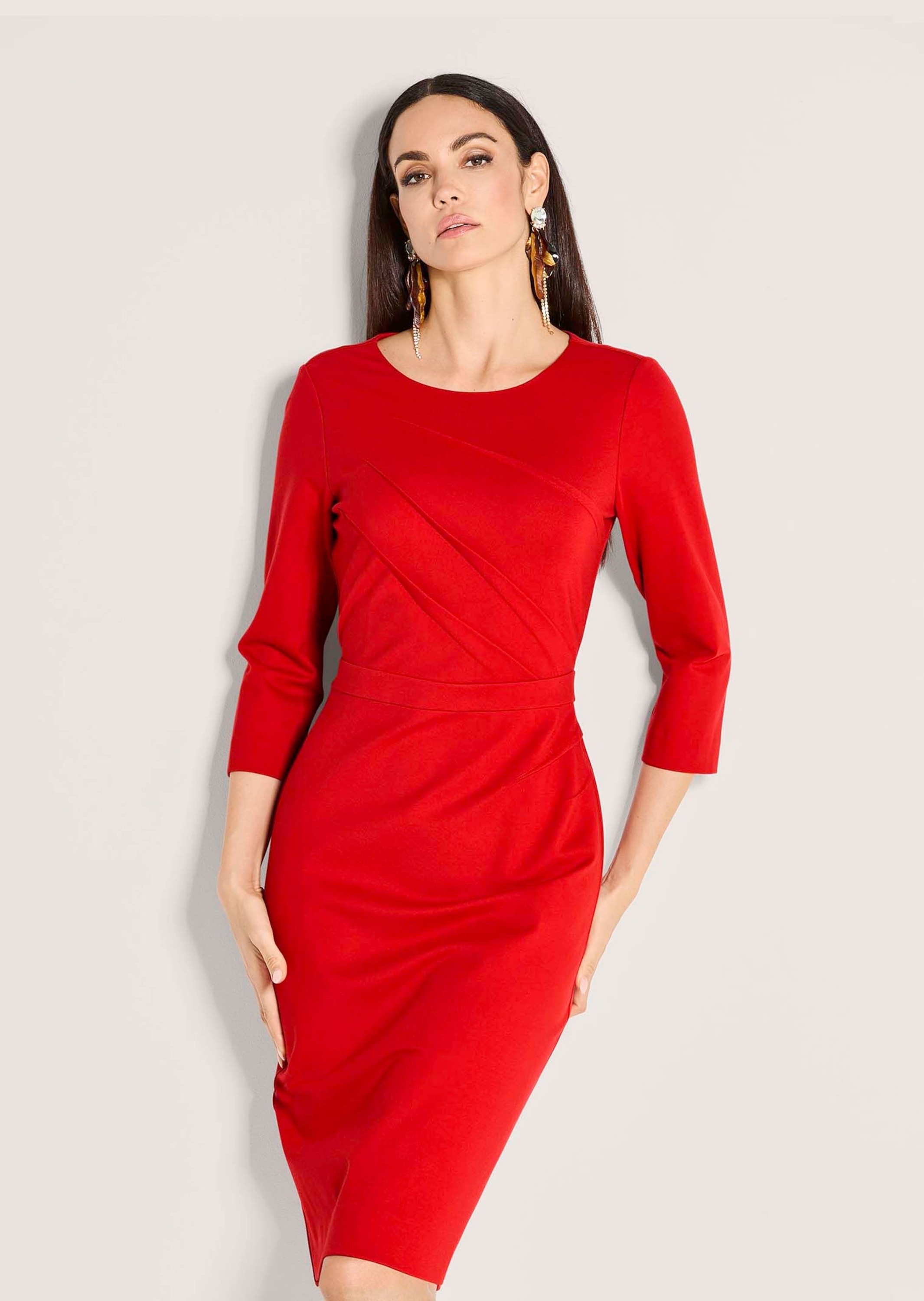 Thumbnail - MADELEINE Jerseykleid "Etuikleid Schmales Jersey-Kleid mit Rundhals" mit Zierbiesen