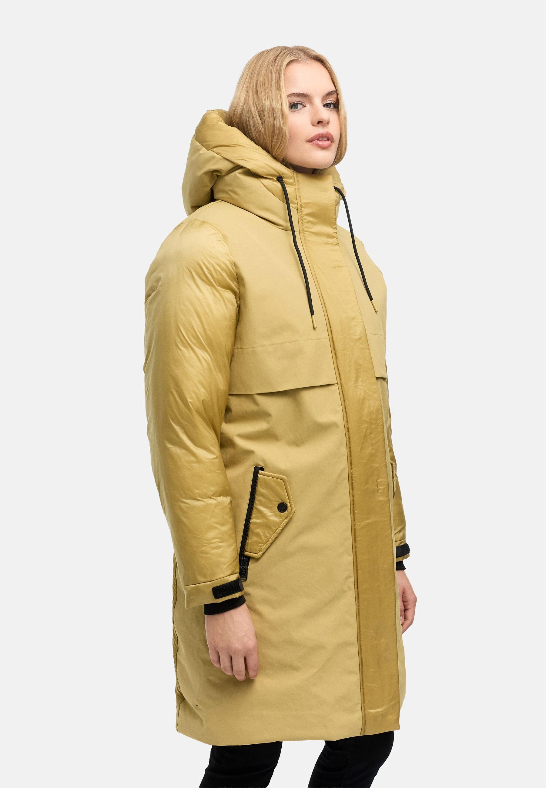 Navahoo Funktionsmantel »Peakstorm 14« Modischer Damen Wintermantel aus Materialmix