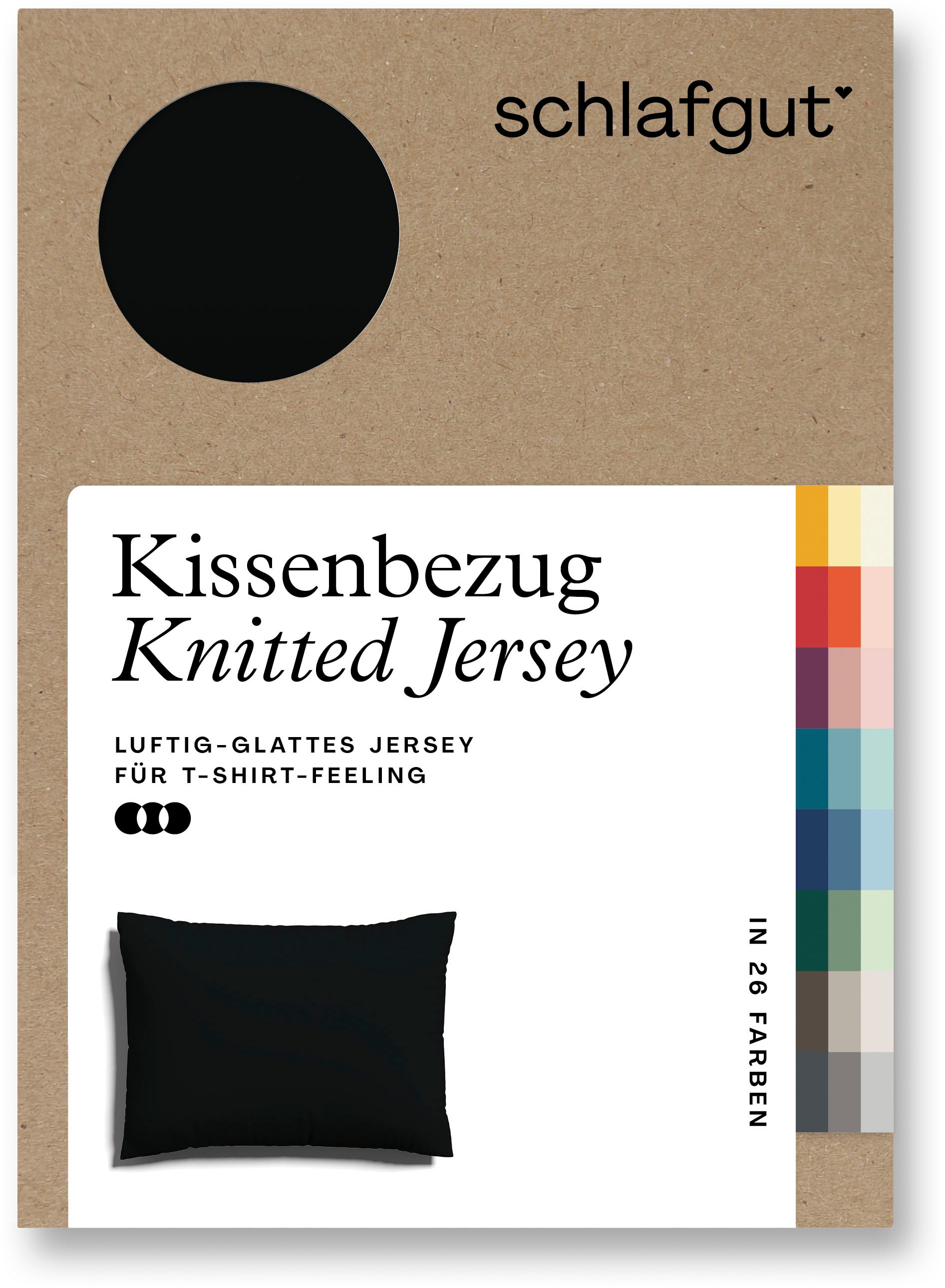 Schlafgut Kissenbezug "Knitted Jersey aus Bio-Baumwolle mit Elasthan, bügelfrei,", (1 St.), besonders fein gestrickt, Ki