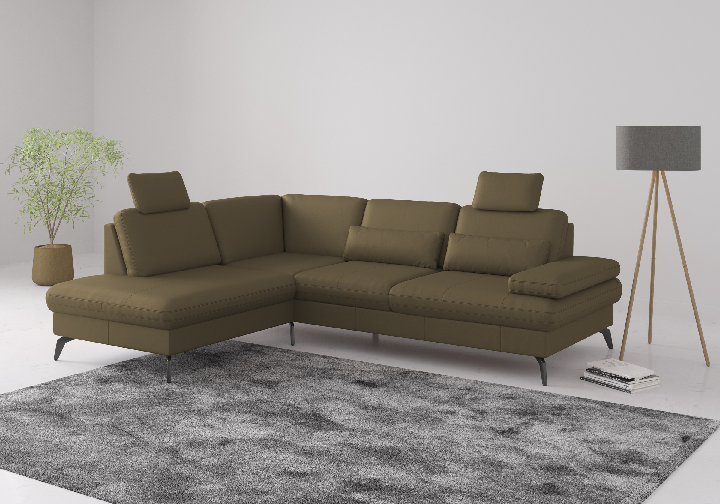 sit&more Ecksofa "Morris L-Form, inkl. Sitztiefenverstellung" wahlweise mit Armteilverstellung, Schlaffunktion & Bettkasten