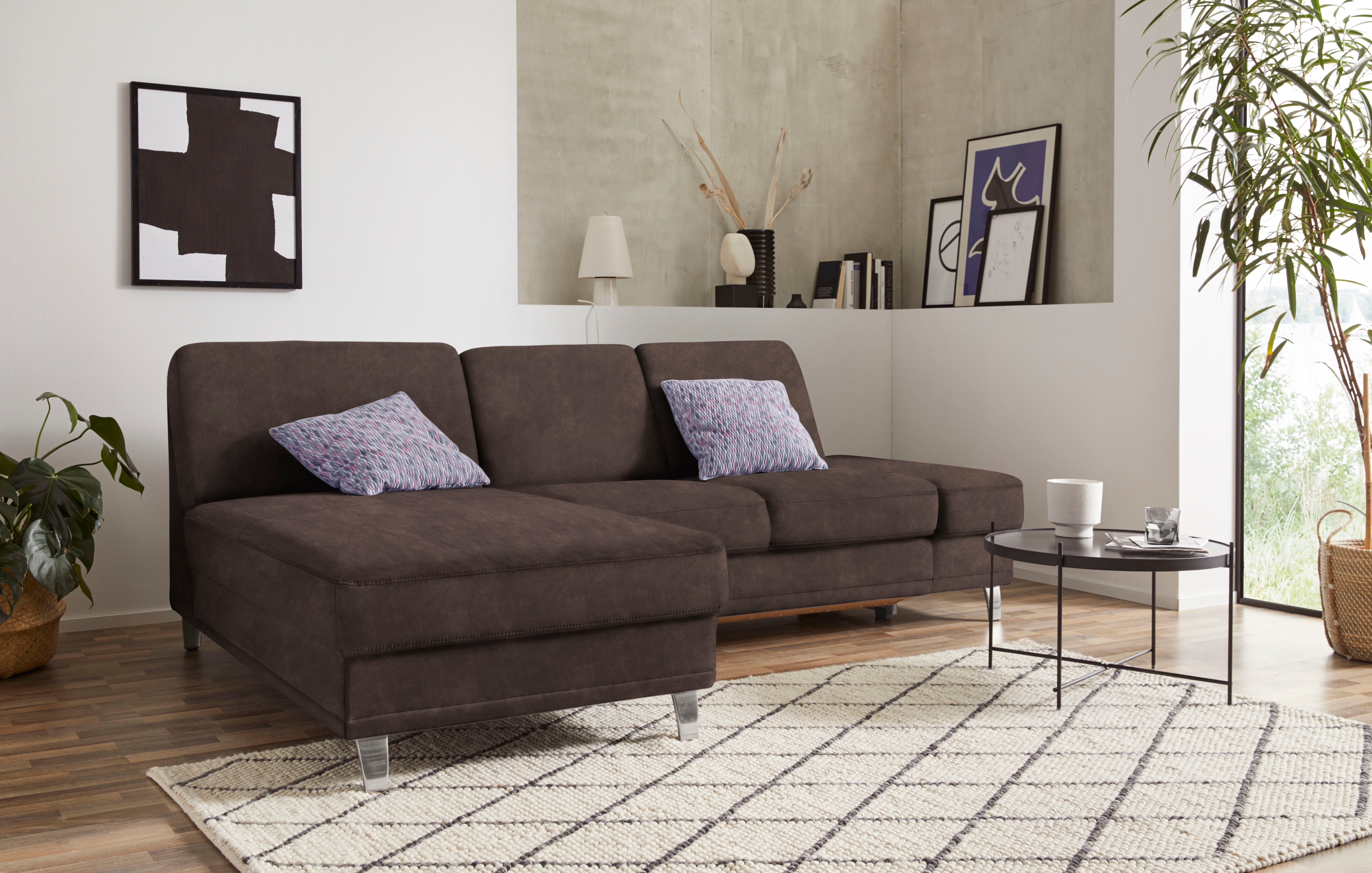 sit&more Ecksofa "Clio L-Form" optional Schlaffunktion oder Vorziehsitz und Bettkasten, Federkern