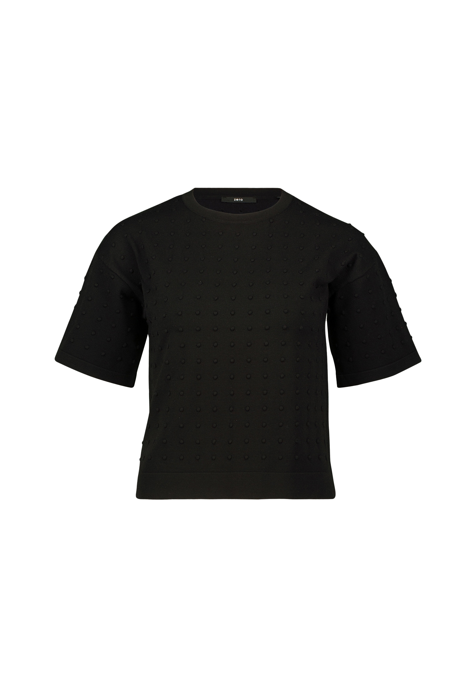 Zero Kurzarmshirt »zero Pullover mit Punkt-Stickerei«, (1 tlg.), weiteres Detail