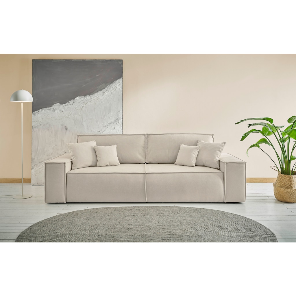 andas 3-Sitzer »FINNLEY Schlafsofa 257 cm, Schlaffunktion mit Bettkasten (200/136cm),«