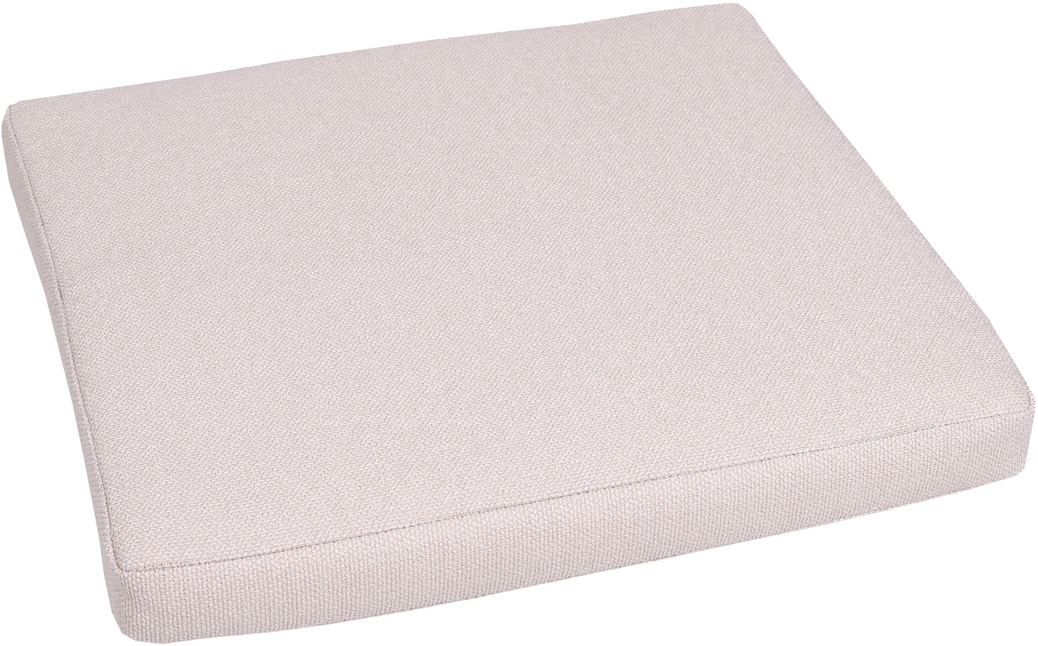 GO-DE Hockerauflage Uni Bouclé natur - Maße BxLxH ca.: 50 cm x 50 cm x 7 cm