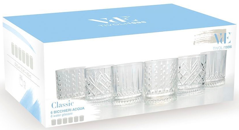 Villa d'Este Gläser-Set »Classic«, (Set, 6 tlg.), Wassergläser-Set, 6-teilig, Inhalt 400 ml