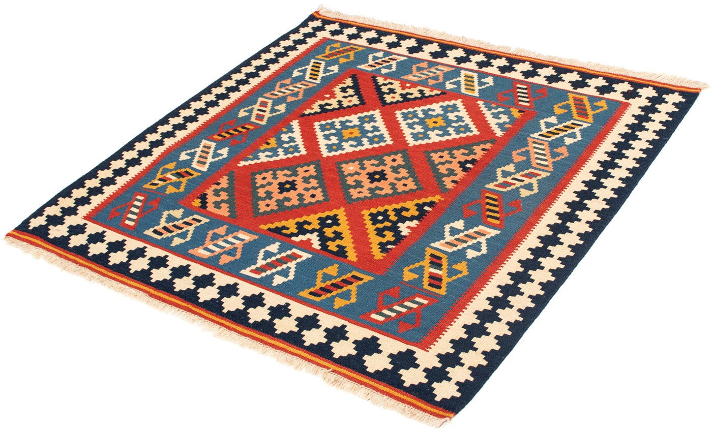 Wollteppich »Kelim - Oriental quadratisch - 105 x 103 cm - dunkelrot«, quadratisch, 6...