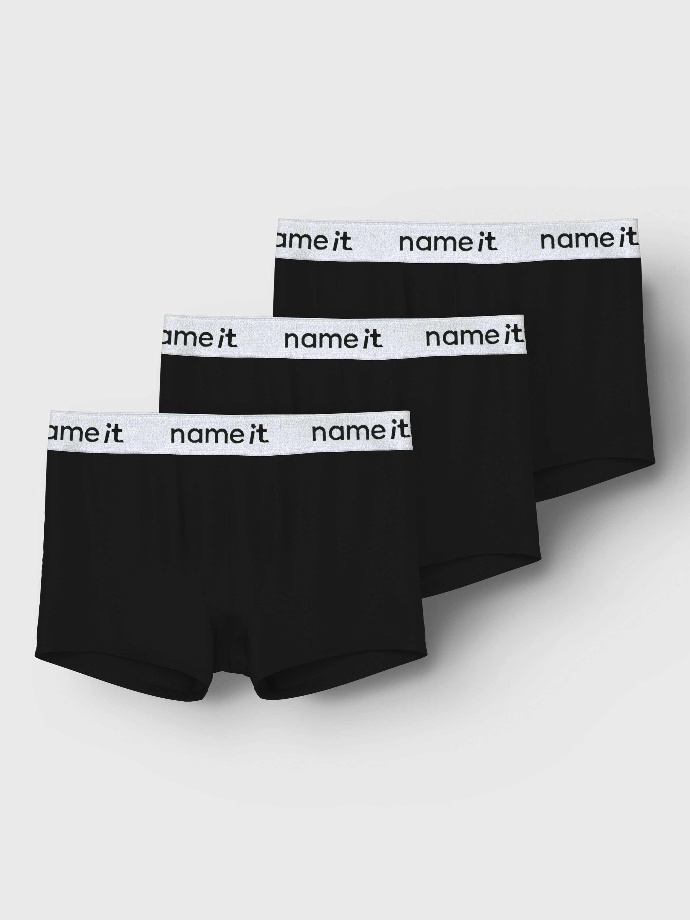Thumbnail - Name It Trunk "NKMBOXER 3P" Packung, 3 Stk. eng, Jersey, Logoschriftzug, angesetztes Bündchen
