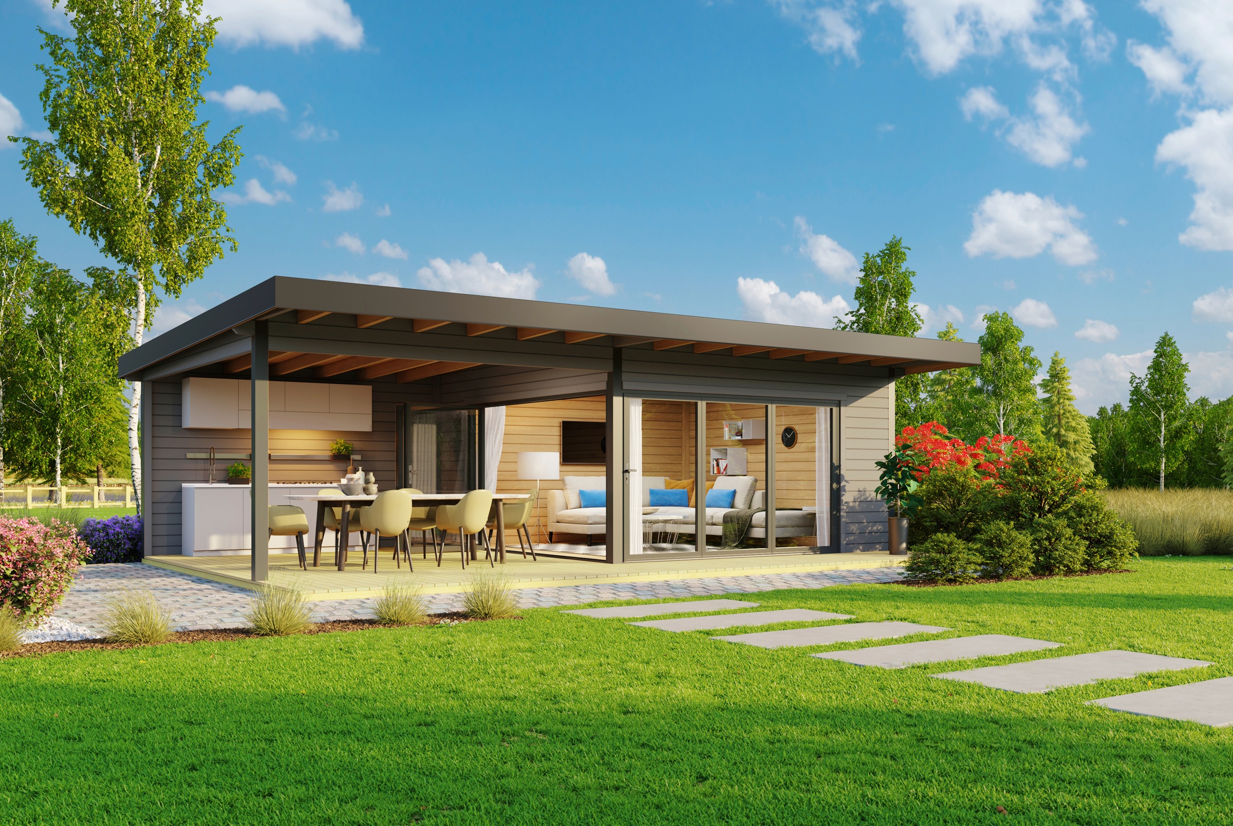 LASITA MAJA Gartenhaus "DOMEO 10" mit Anbau