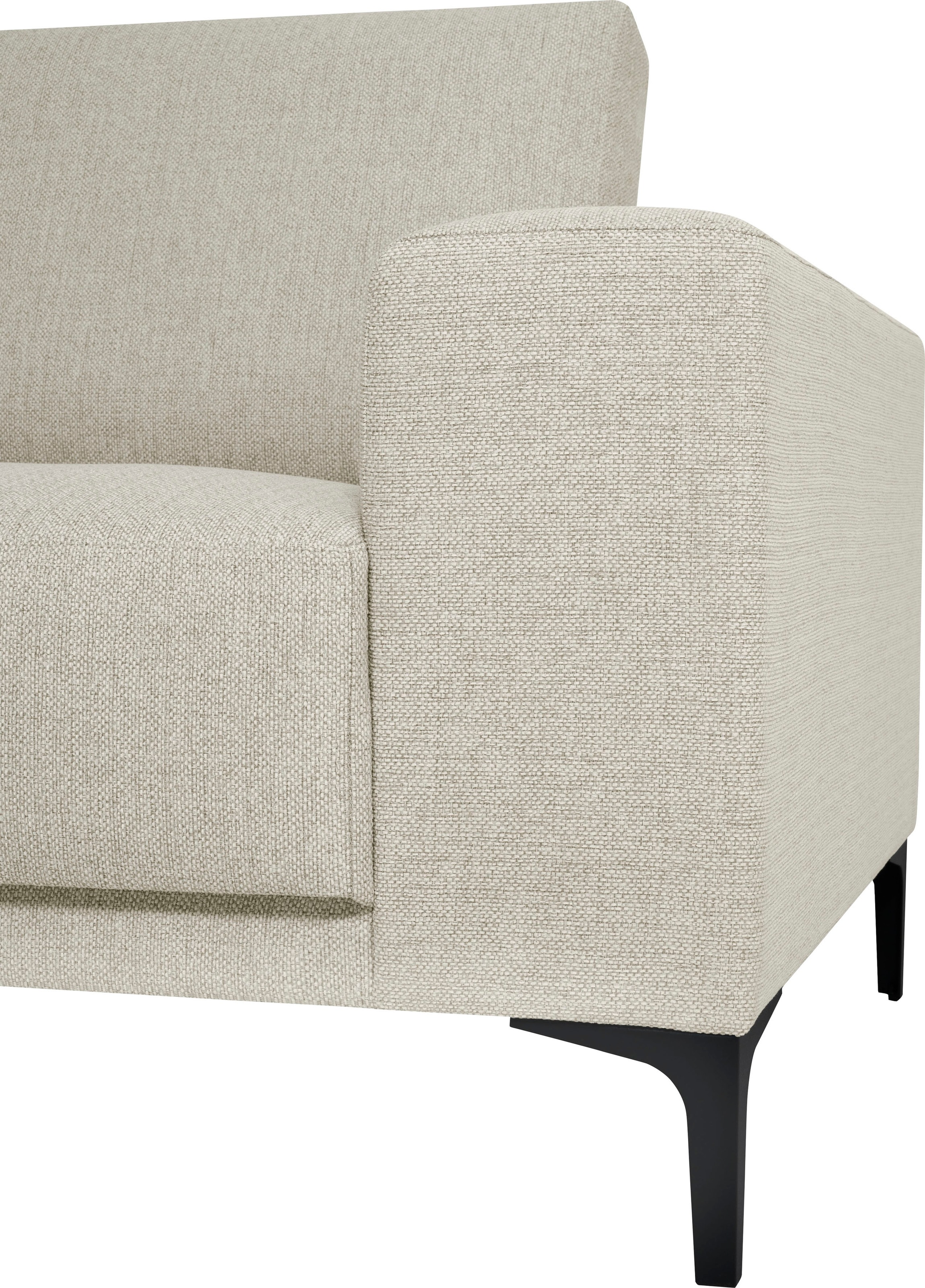 Places of Style Ecksofa »Xander, L-Form,«, Breite 289 cm, Webstoff, Soft-Touch Chenille, schwarze Metallfüßen