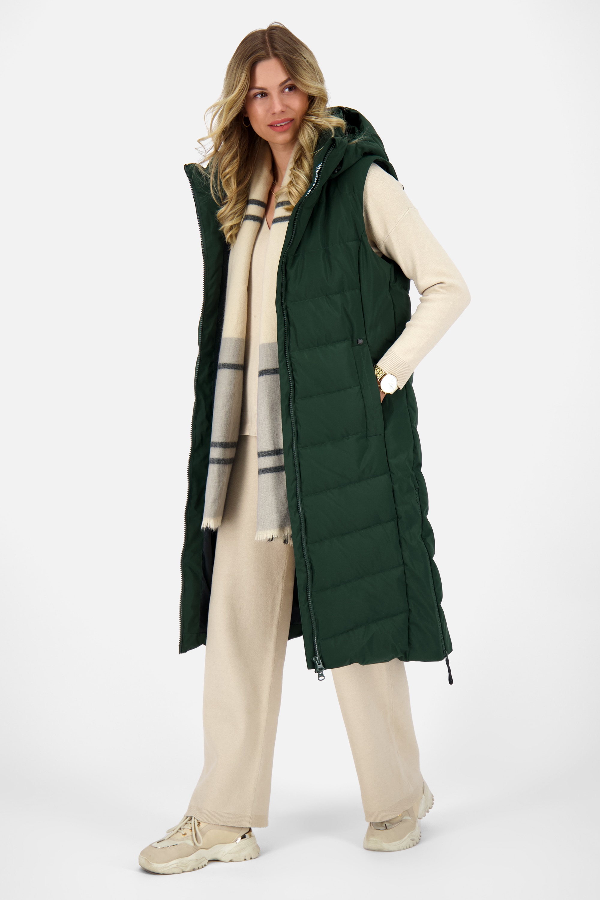 Alife & Kickin Steppjacke »Damen NellyAK A«, mit Kapuze, Mantel & Weste in einem, mit abnehmbaren Ärmeln in schmaler Passform
