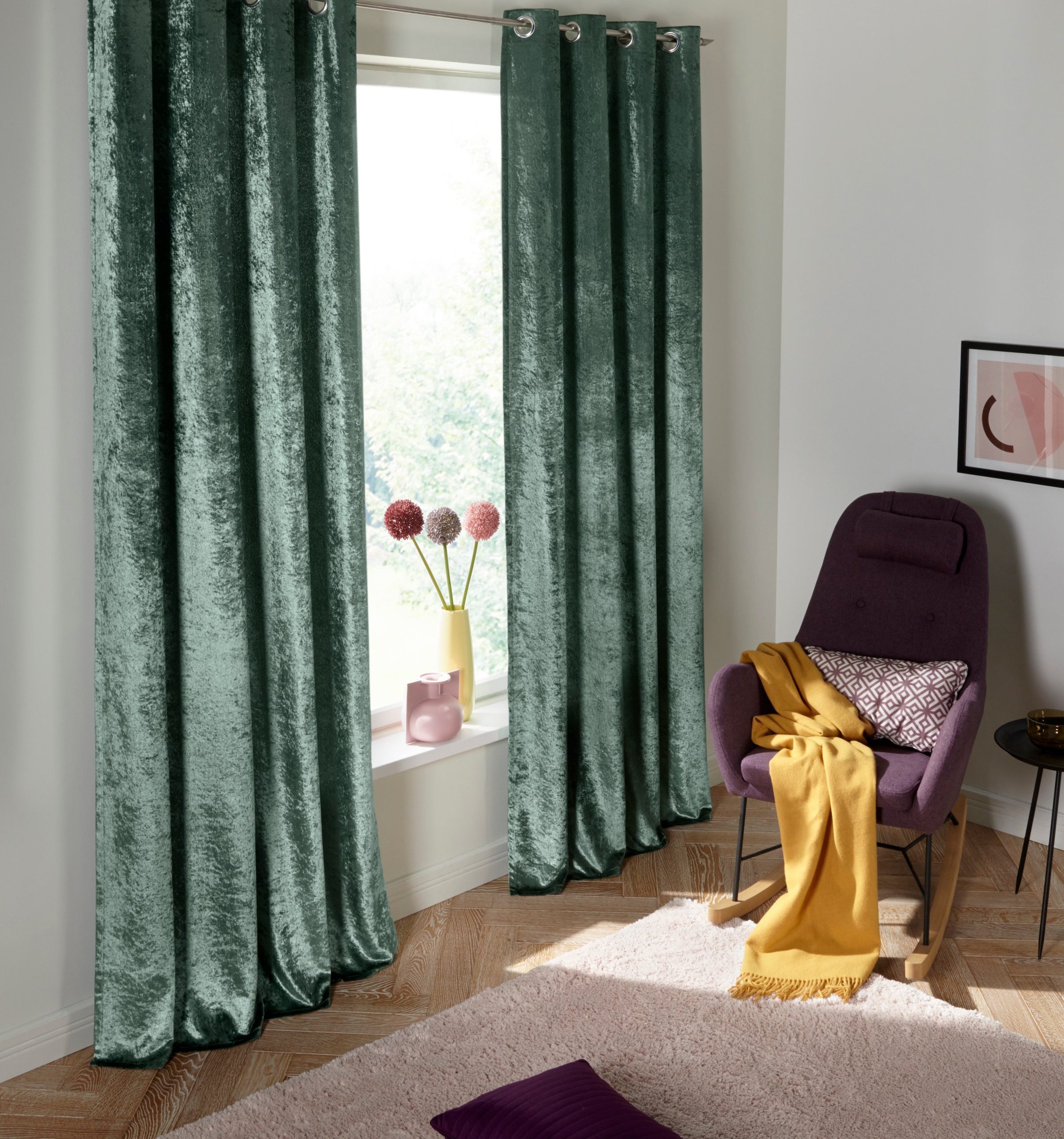 my home Vorhang »Velvet«, (1 St.), Samt Uni