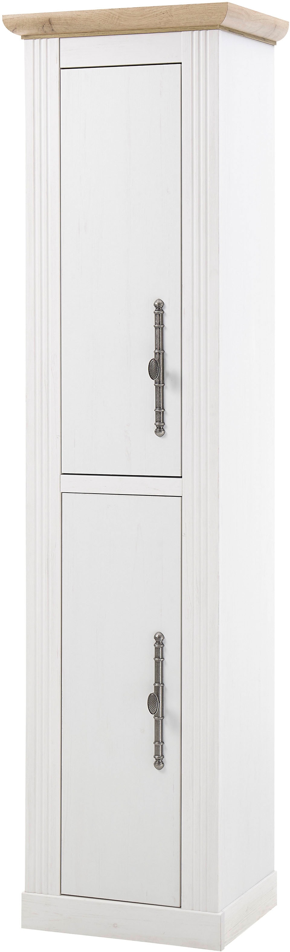 OTTO home Stauraumschrank "WESTMINSTER, Badschrank im Landhausstil, Schrank mit Metallgriffen" in 2 Farben verfügbar, mit Stauraum hinter Drehtüren