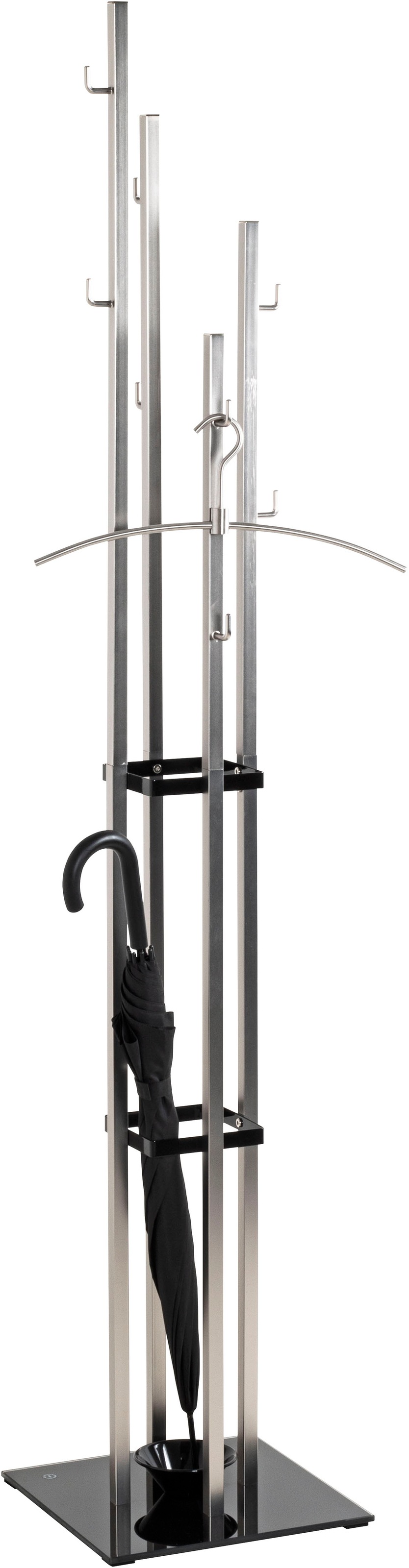 HAKU Garderobenständer »Kleiderständer, Standgarderobe« quadratisch - aus Metall Silber - B/T/H 35/35/182 cm