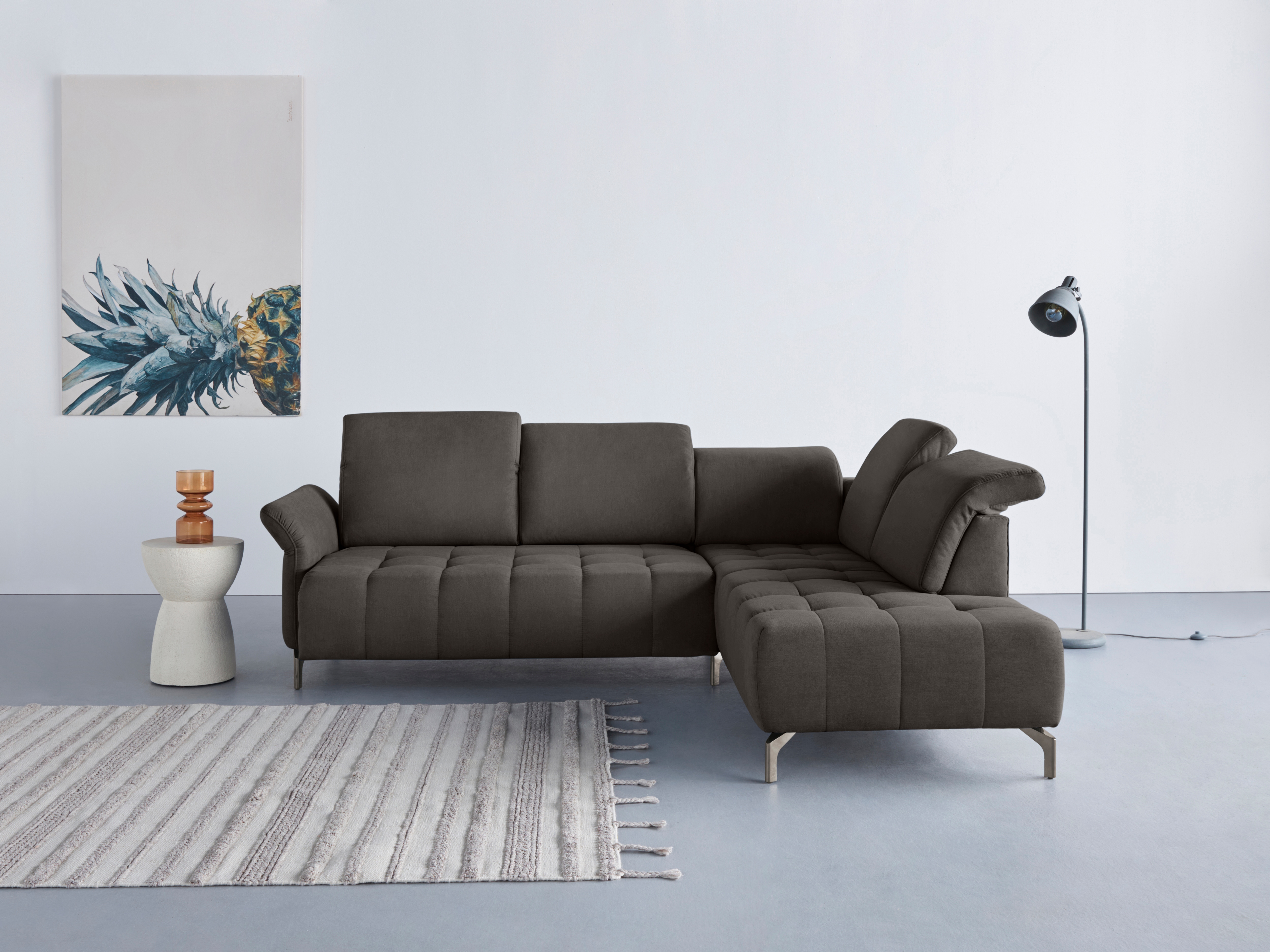 OTTO home Ecksofa "Fresh L-Form" Federkern, wahlweise Kopfteilverstellung und motorischer Vorziehsitz