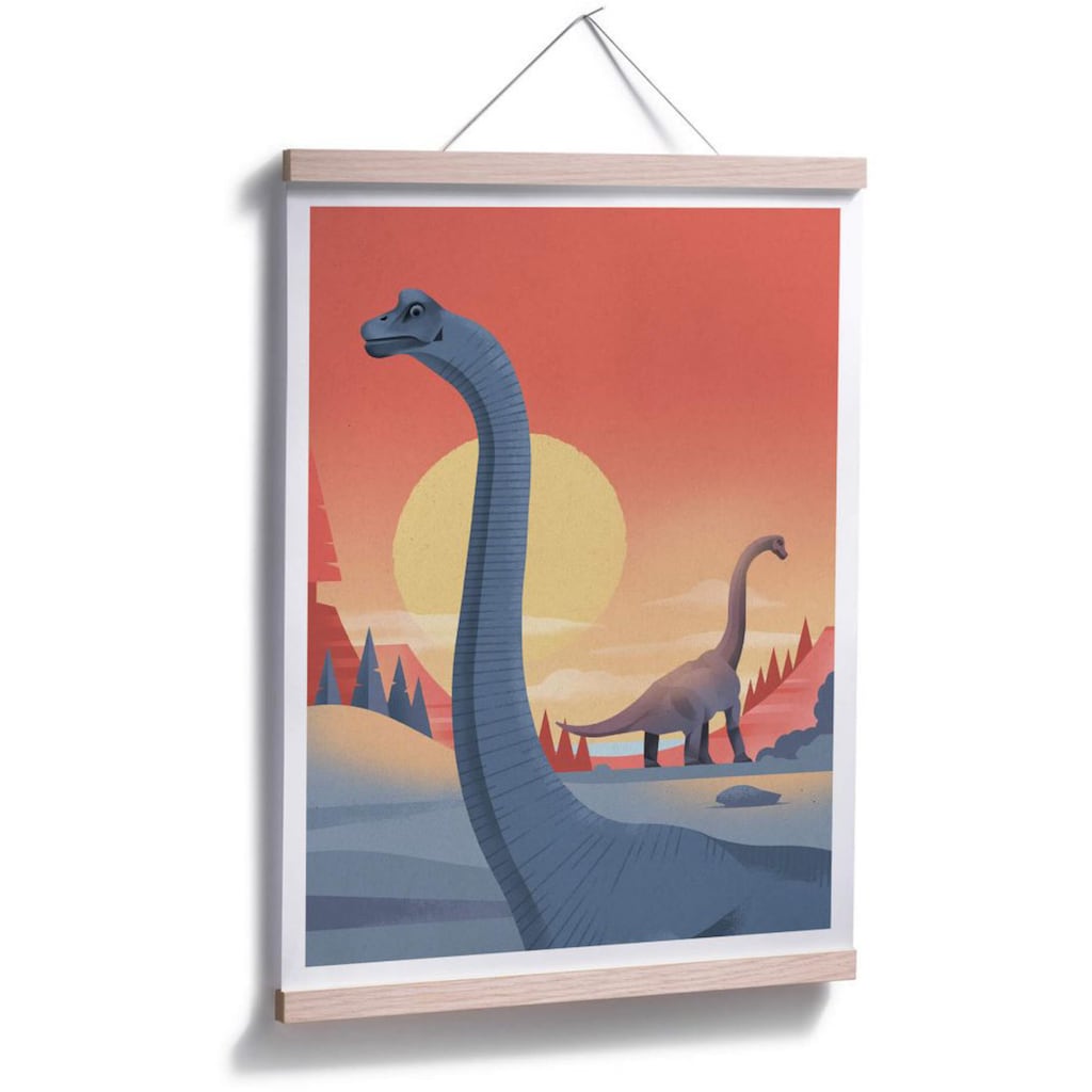 Wall-Art Poster »Brachiosaurus Dino Safari«, Dinosaurier, (1 St.)