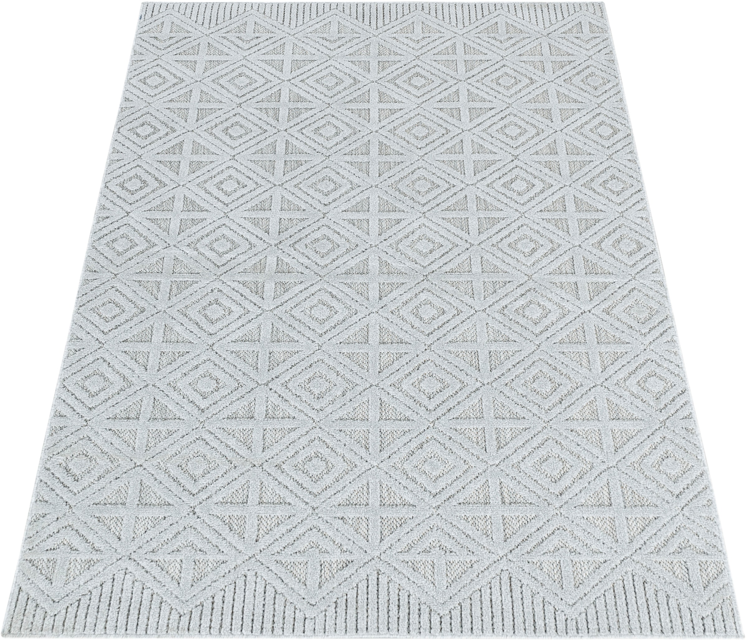 Ayyildiz Teppiche Teppich »BAHAMA 5156«, rechteckig, 8 mm Höhe, Läufer, Flachflor mit Hoch-Tief-Struktur, In-und Outdoor geeignet