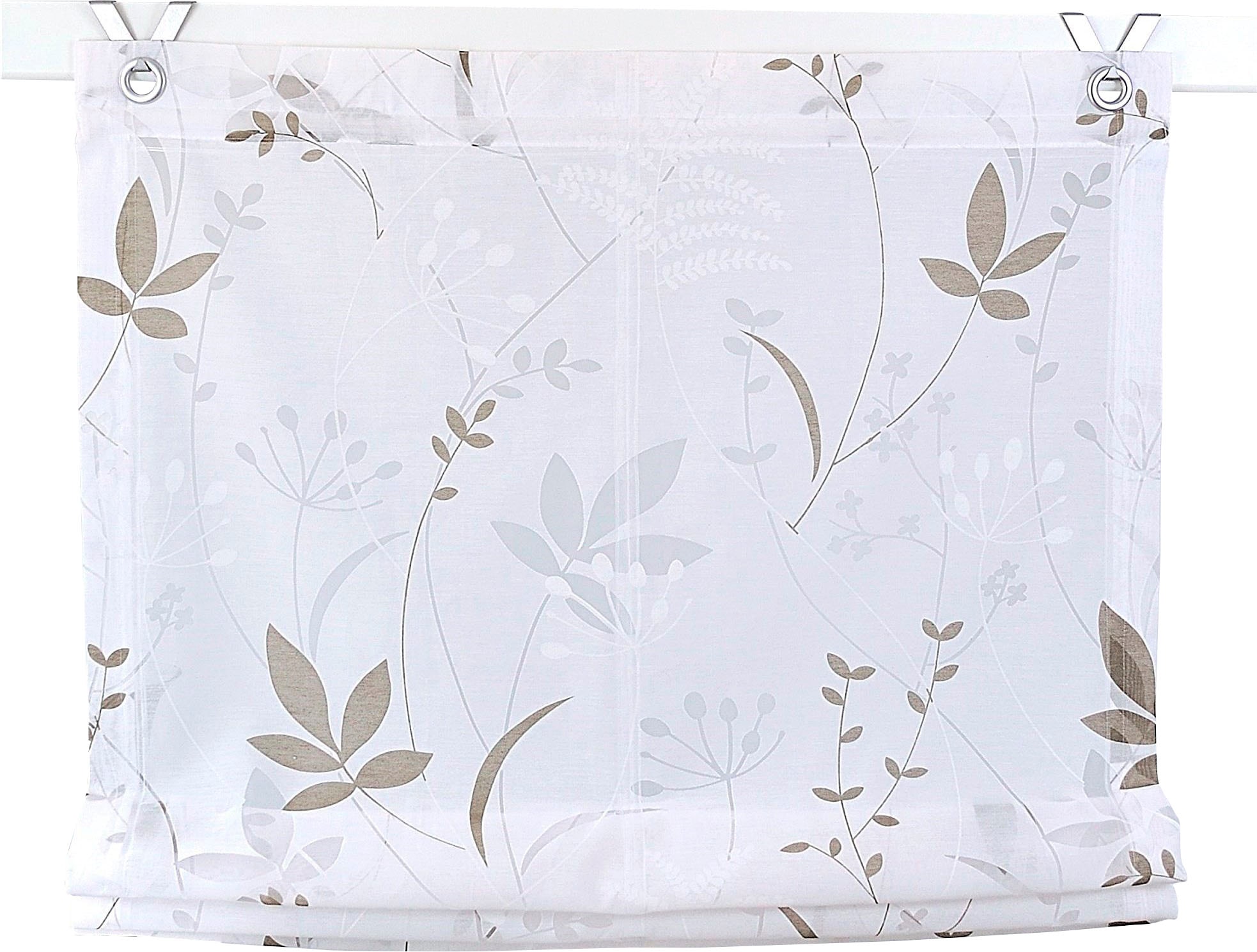 Kutti "Dandelion Marc" mit Hakenaufhängung ohne Bohren weiß, blickdicht, Ausbrenner, gemustert, floral, pflegeleicht
