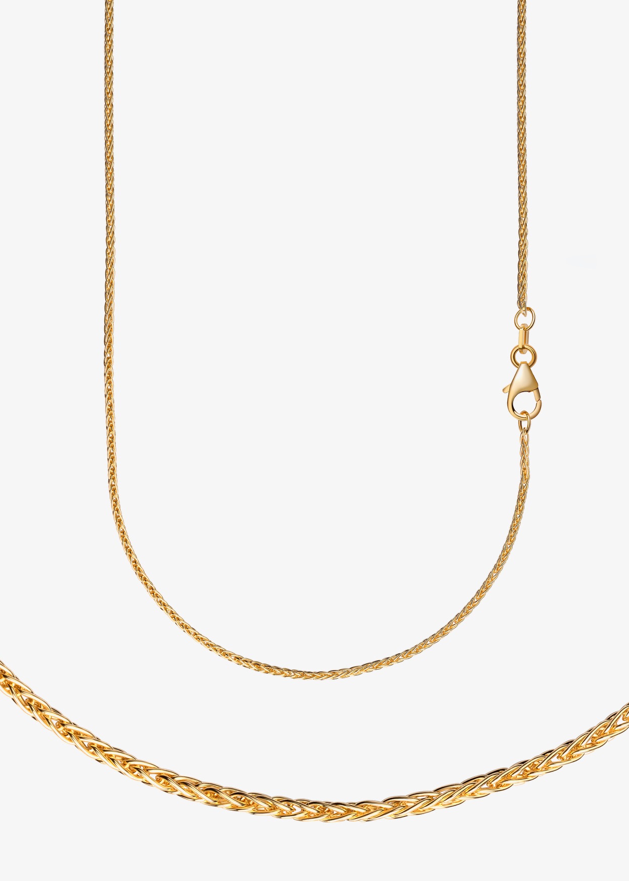 FIRETTI Damen Collierkettchen "Schmuck Geschenk Gold 333 o. 585 Halskette Fuchsschwanzkette dreifach", 45, Gelbgold 333, B: 1,4mm, gold, Gelbgold