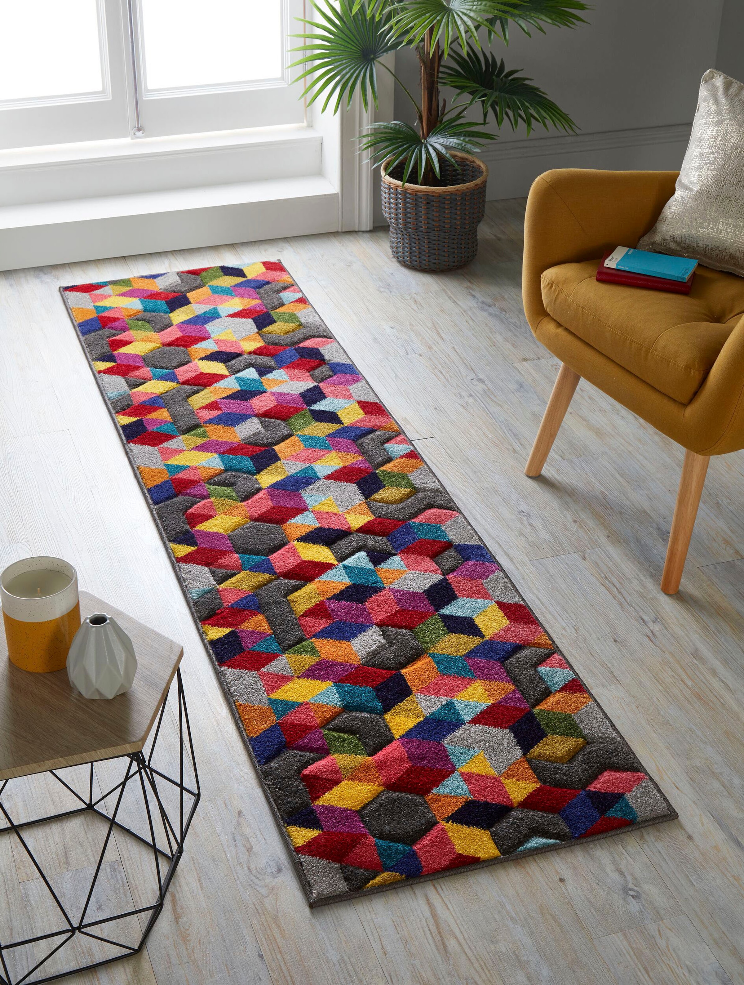 FLAIR RUGS Läufer »Dynamic«, rechteckig, fußbodenheizungsgeeignet, | Muster, Läufer Design, BAUR Cube geometrisches