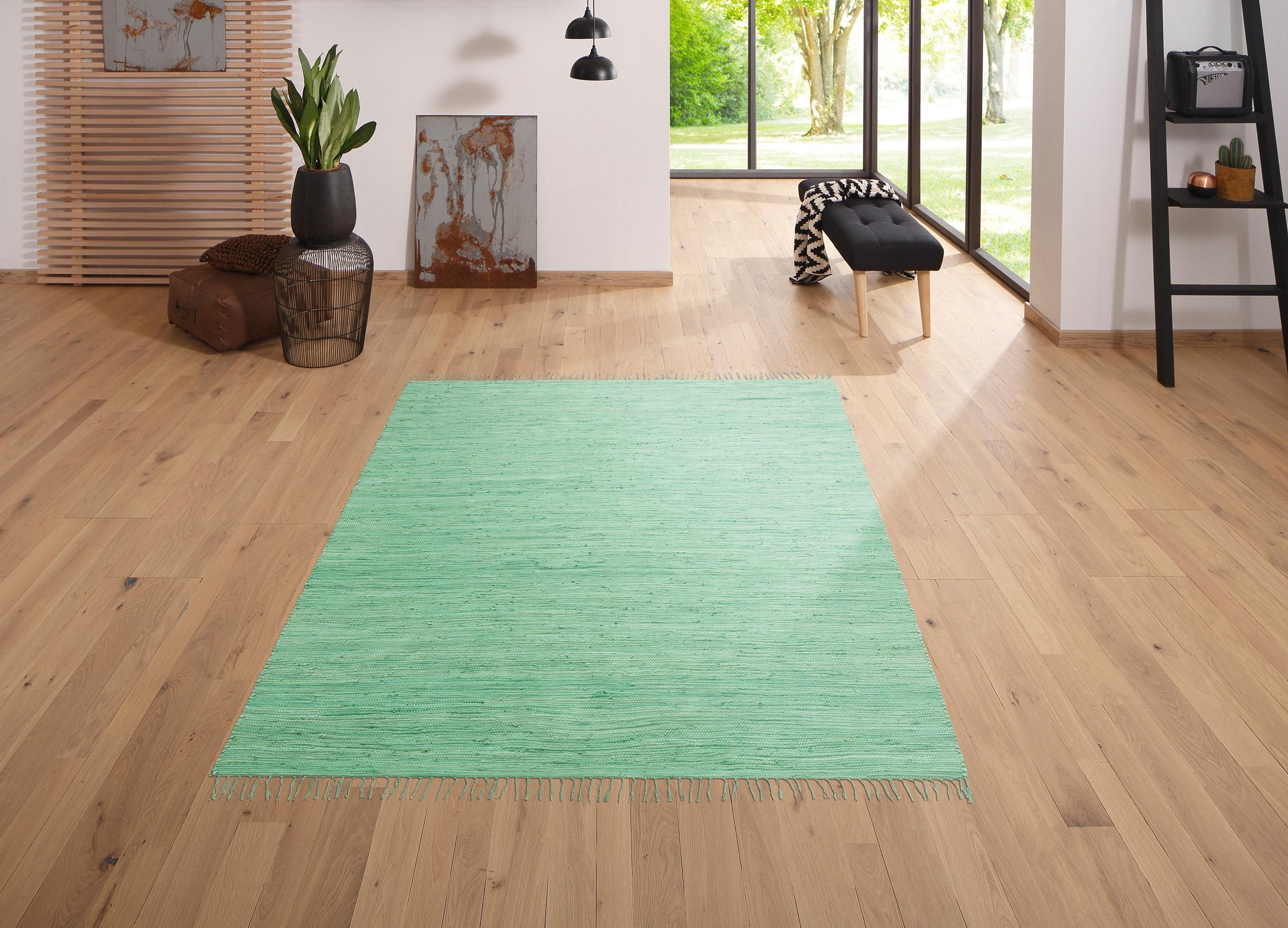 OTTO home Wollteppich "Ares" rechteckig 5 mm Höhe Uni Farben, handgewebt, m günstig online kaufen