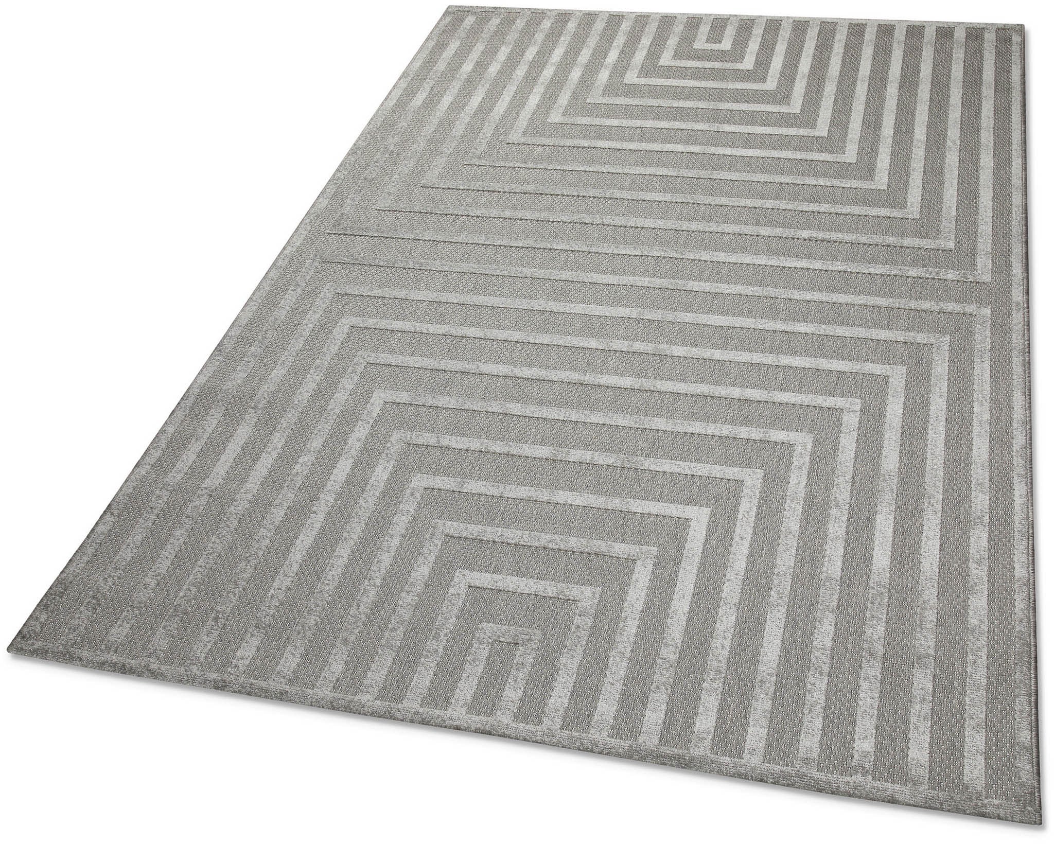 my home Outdoorteppich »Ziven«, rechteckig, 6 mm Höhe, In- und Outdoor Teppich, wetterfest, modernes Design, Terrasse, Balkon