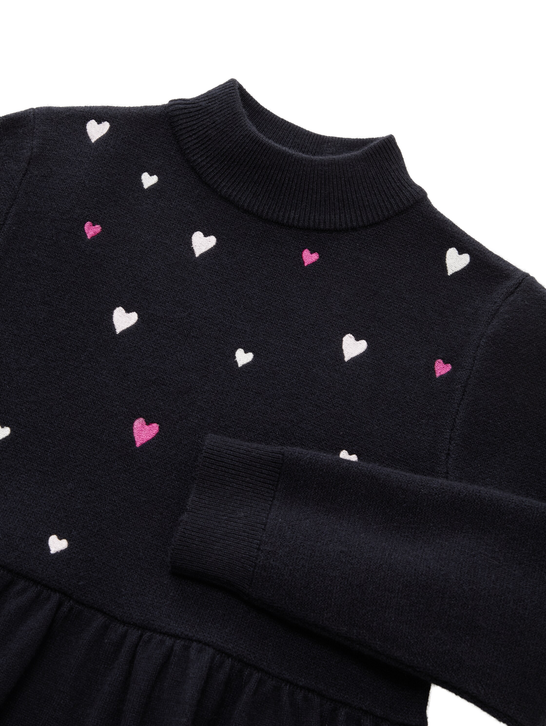 Thumbnail - TOM TAILOR Strickkleid Ohne Taschen mit Herz-Applikationen, langarm