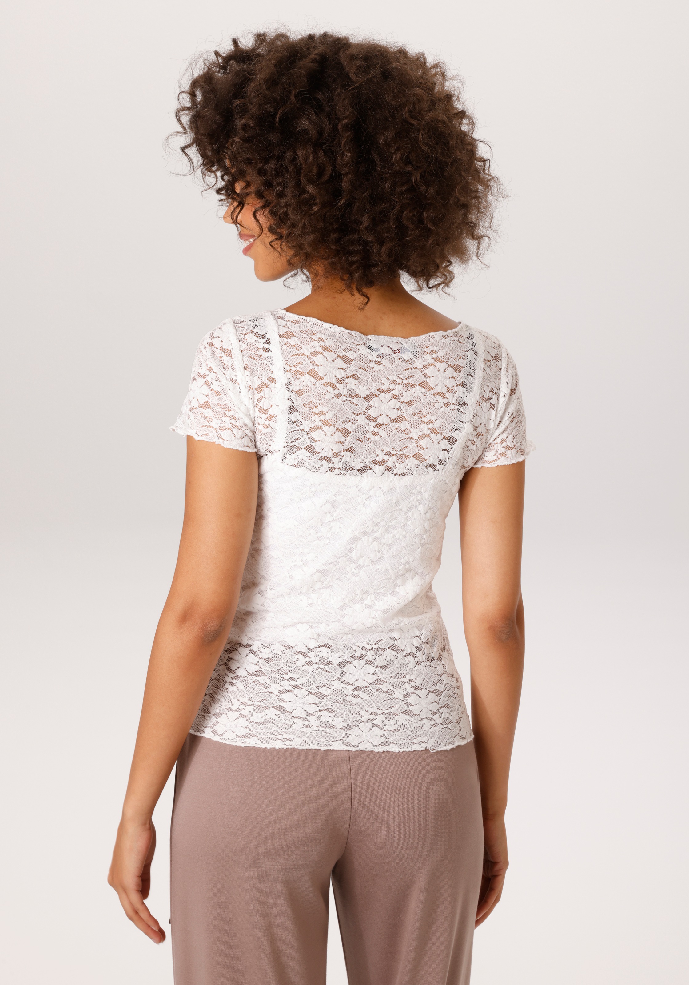 Aniston CASUAL T-Shirt aus floraler Häkelspitze - NEUE KOLLEKTION günstig online kaufen