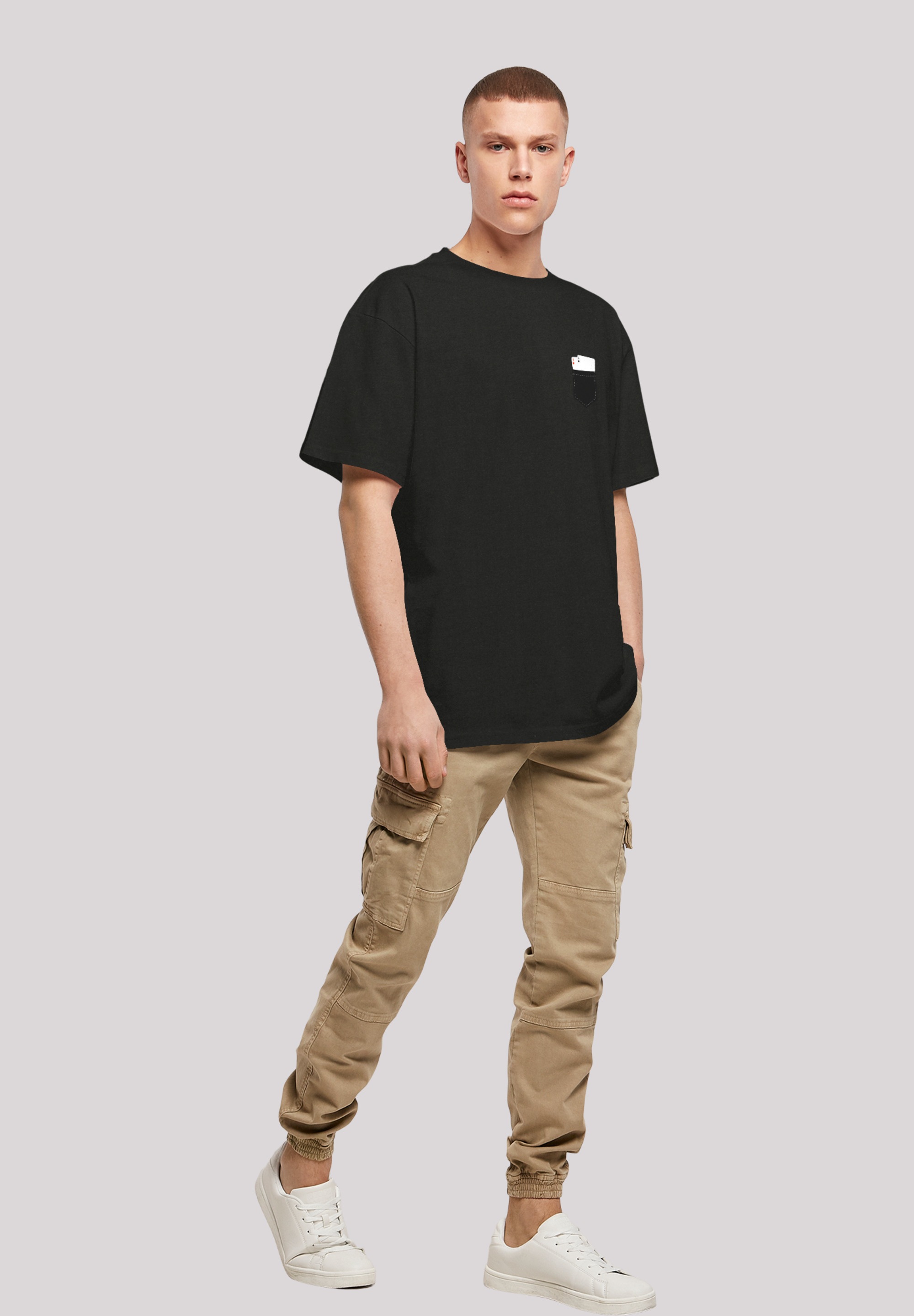 F4NT4STIC T-Shirt »Pocket with Cards«, Print