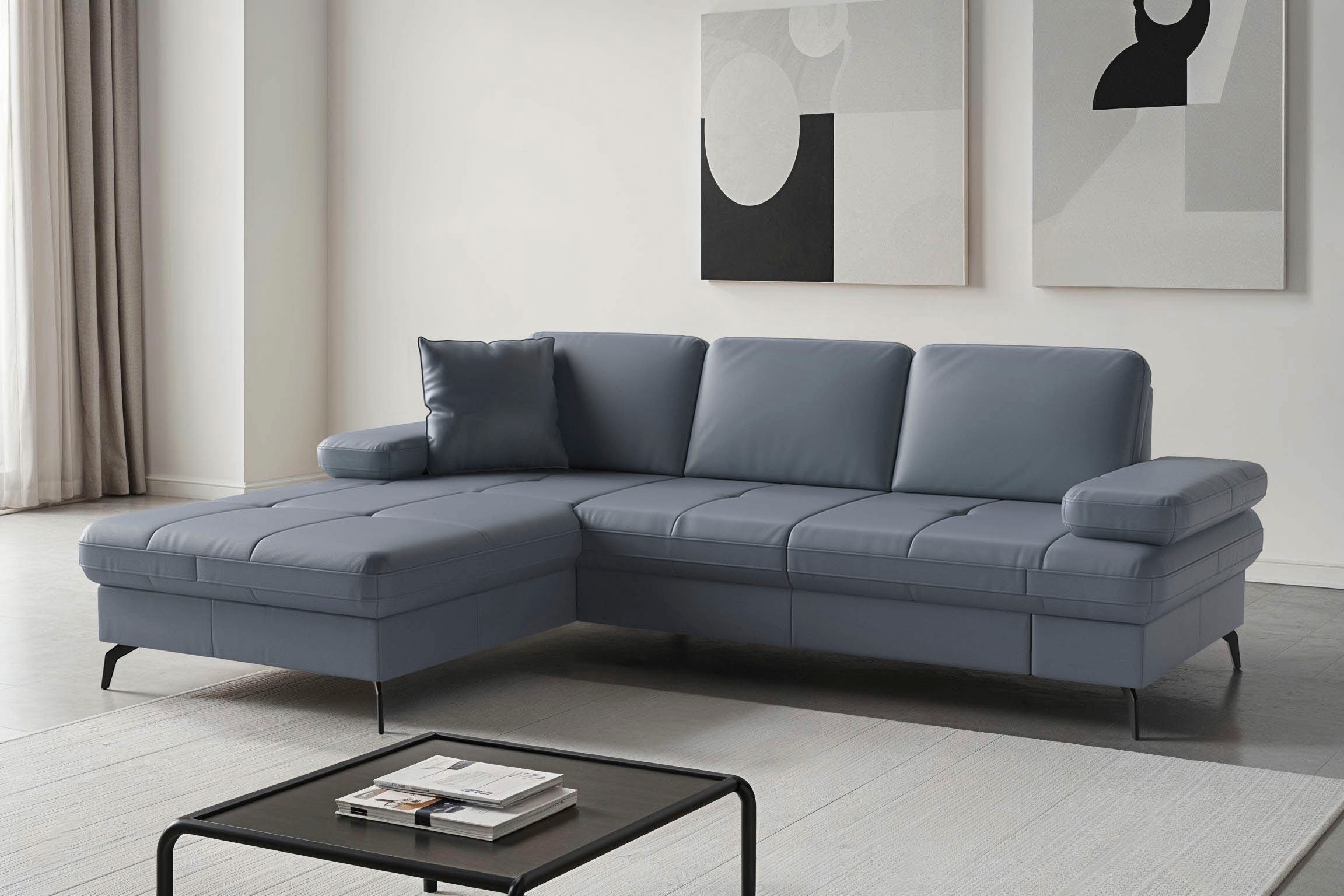 sit&more Ecksofa "Morris Jubi, Recamiere, Breite 247 cm" mit Armteilfunktion, wahlweise mit Schlaffunktion