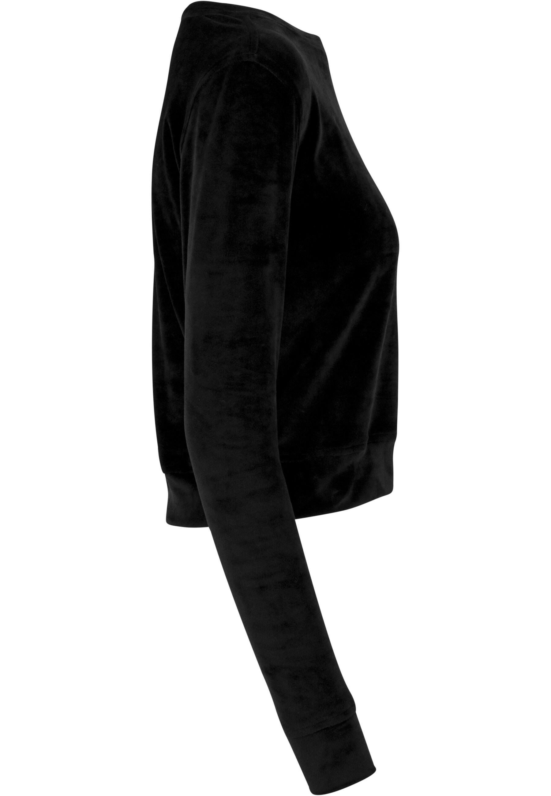 URBAN CLASSICS Sweatshirt »Urban Classics Damen Ladies Short Velvet Crew«, (1 tlg.)