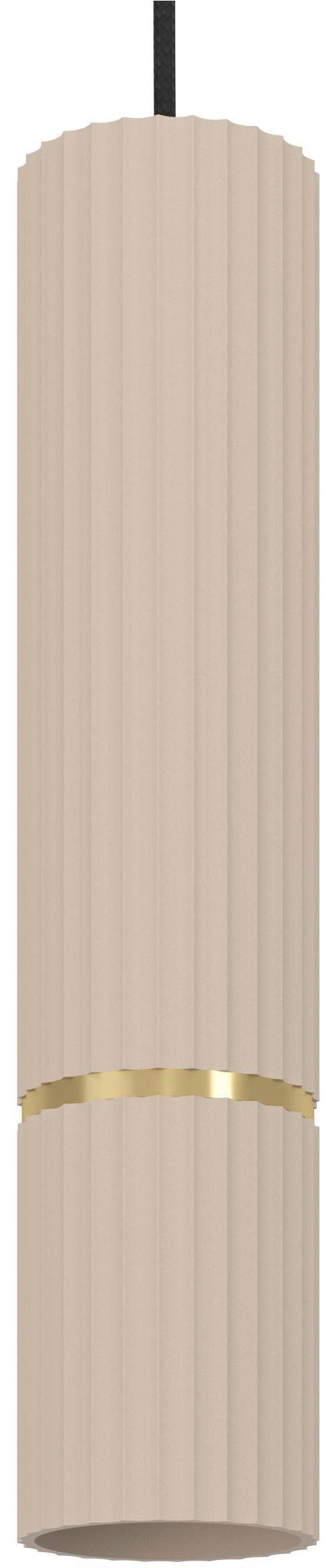 EGLO Hängeleuchte »Caminia Hängelampe, beige und gold, Esstischlampe, Pendelleuchte, GU10« GU10 1 Stk. Hängeleuchte - H110 x Ø6 cm - sandfarben, messing-gebürstet