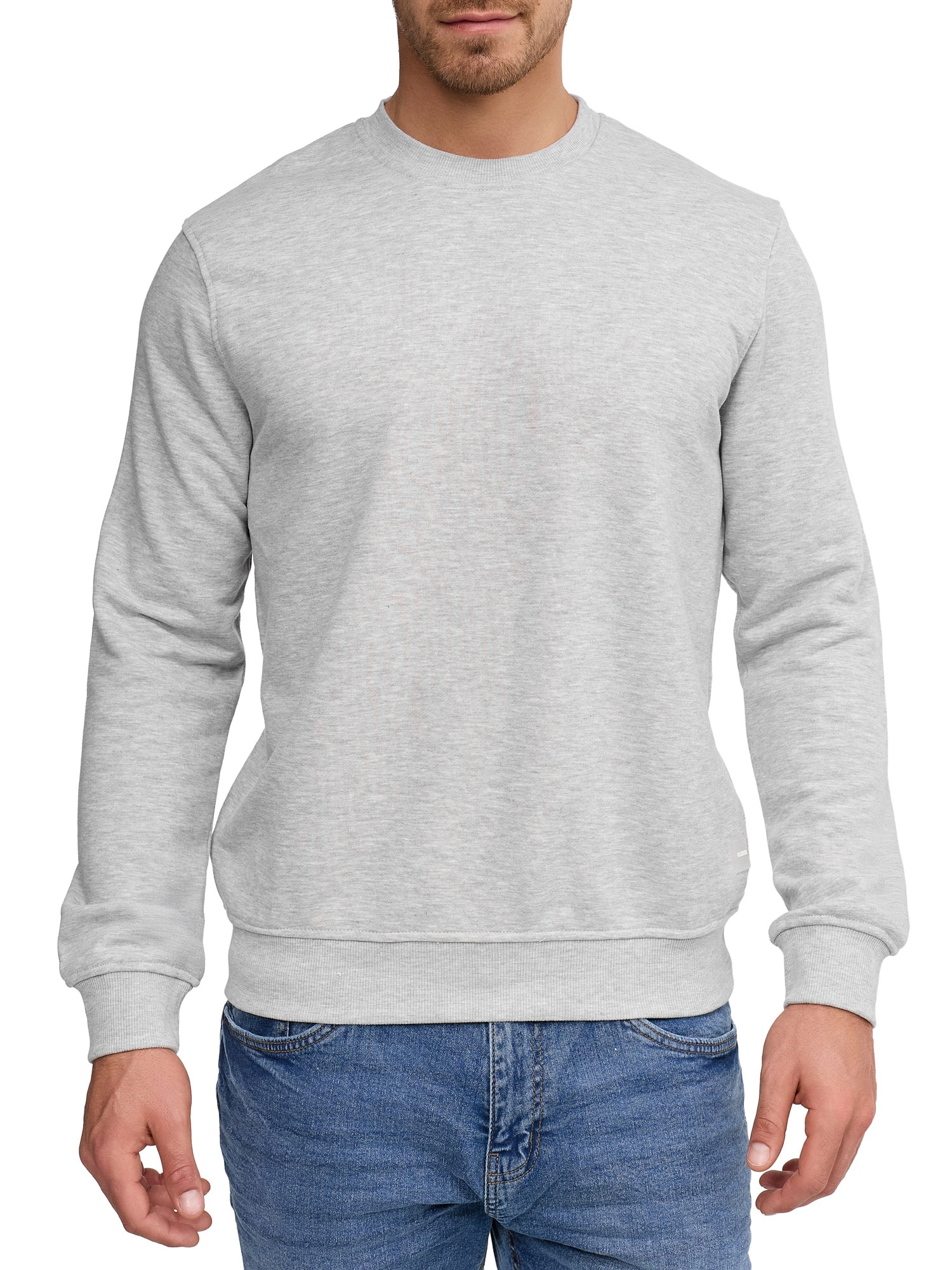 Sweatshirt INDICODE "INFence", Herren, Gr. M, grau (lt grau mix), Sweatware, Obermaterial: 60% Baumwolle, 40% Polyester, unifarben, regular fit normal, Rundhals, Rippbündchen, Sweatshirts Sweatshirt