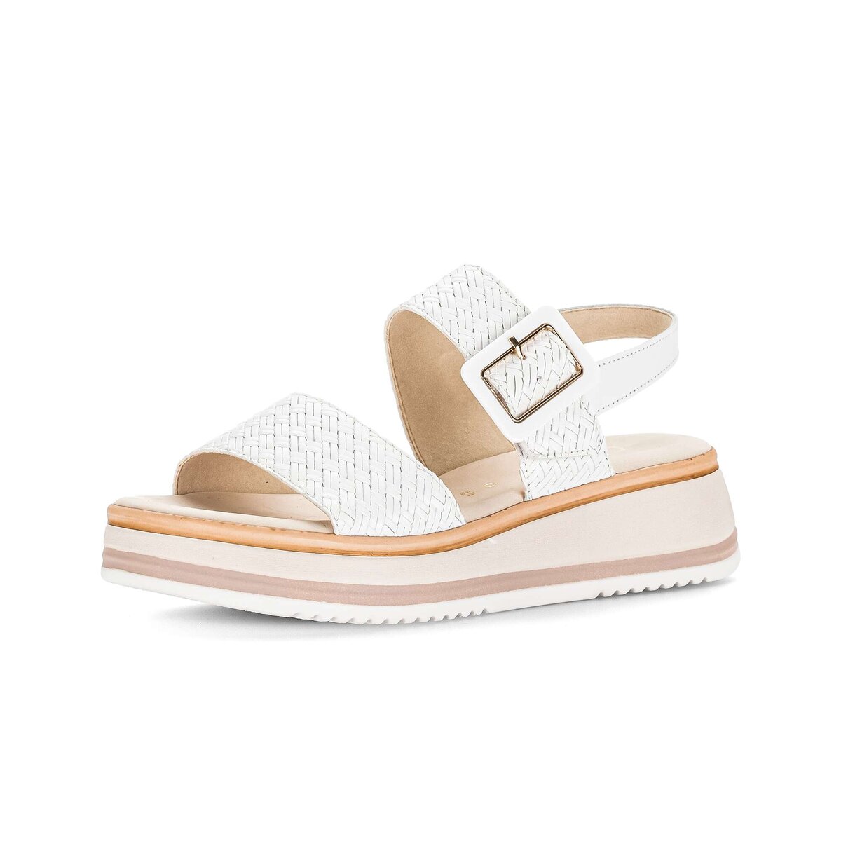Plateausandaletten GABOR "Plateau Sandale", Damen, Gr. 35, weiß, Schuhe