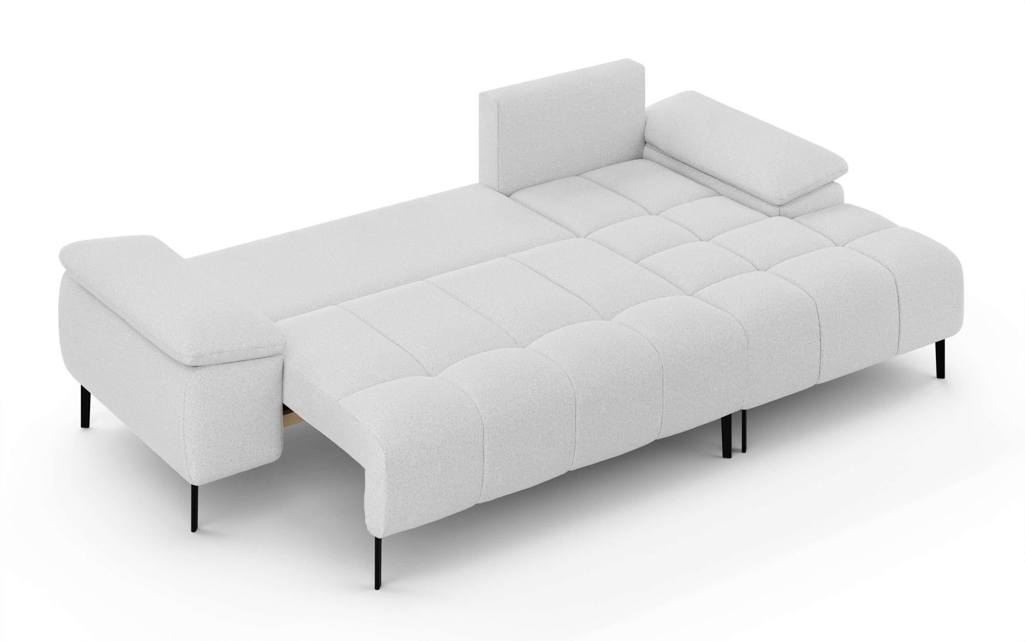 INOSIGN Ecksofa »DROMARA Schlafsofa mit Bettkasten, Maße: B/T/H 277/141/91 cm«, L-Form mit Recamiere rechts/links bestellbar, Wellenunterfederung