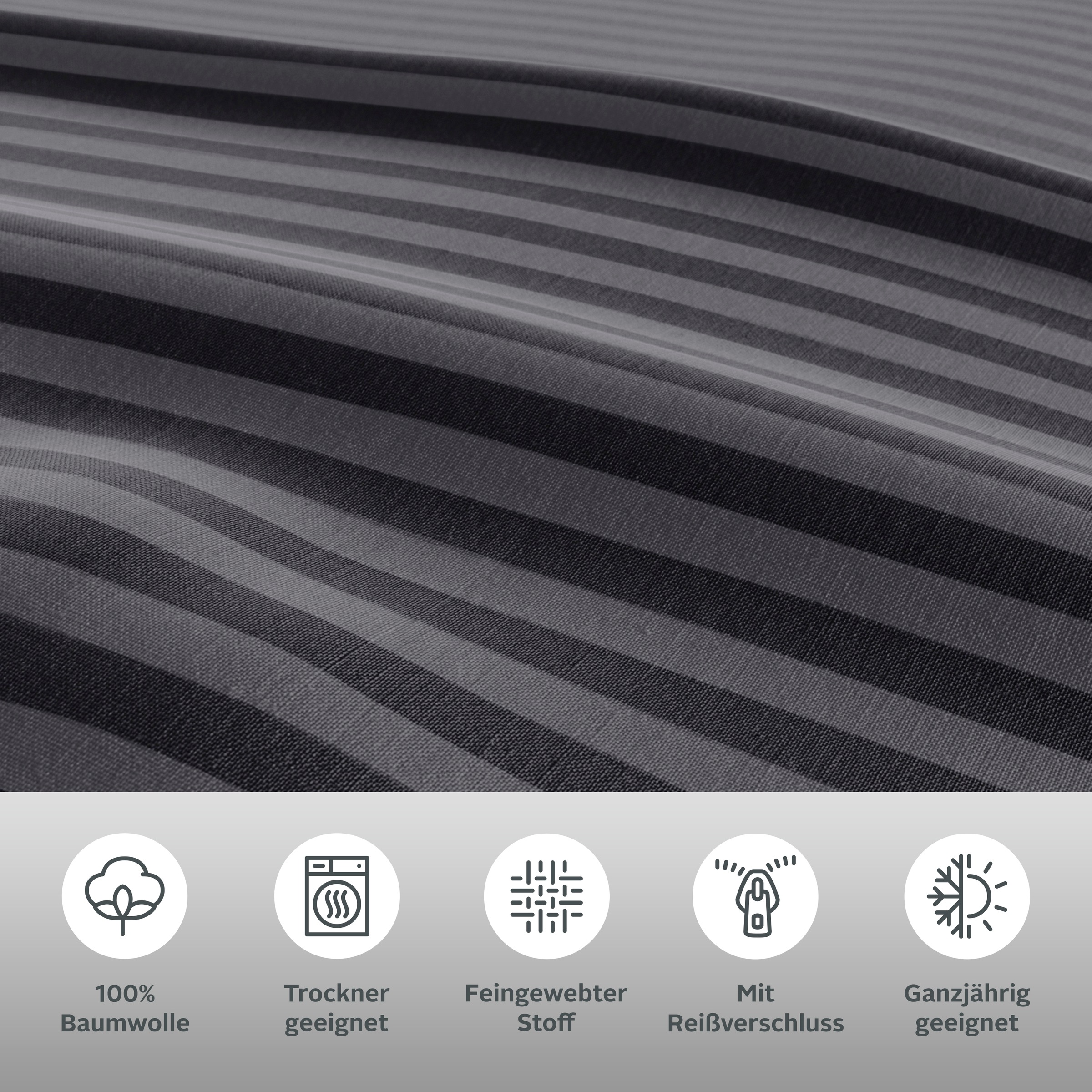 Thumbnail - Bruno Banani Bettwäsche "Jassen" 2 tlg. moderne Bettwäsche aus Baumwolle, Bettwäsche mit Streifen-Design